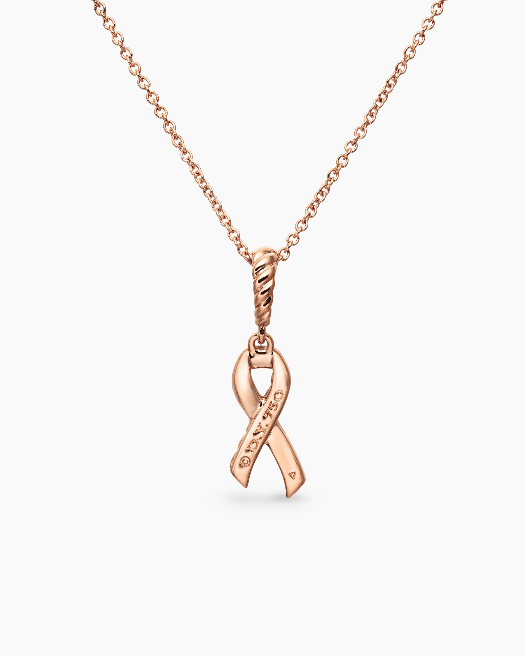 Cable Collectibles® Ribbon Necklace in 18K Rose Gold with Pavé Pink Sapphires, 15.7mm 4 Cable Collectibles® Ribbon Necklace in 18K Rose Gold with Pavé Pink Sapphires, 15.7mm