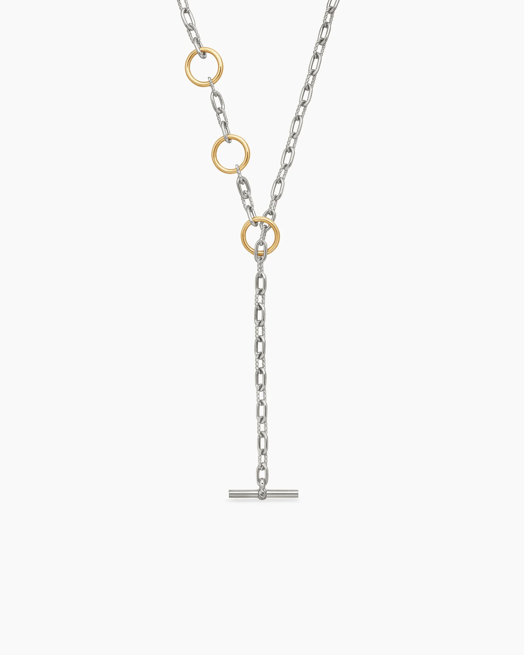 DY Madison® Three Ring Chain Necklace in Sterling Silver, 3mm