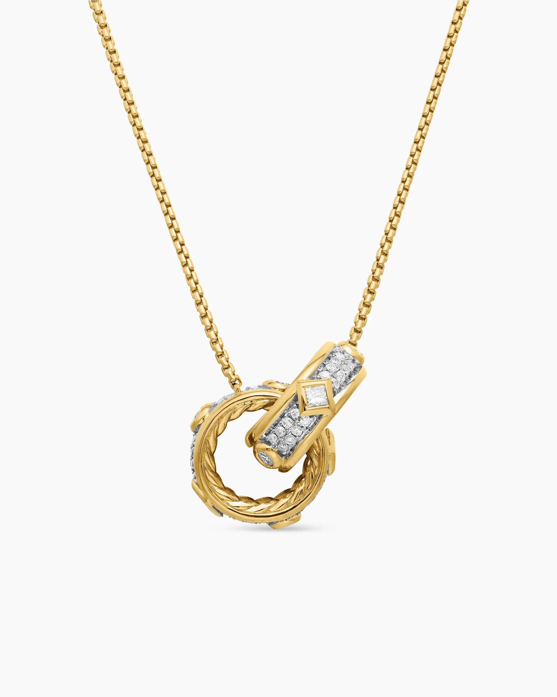 Modern Renaissance® Double Pendant Necklace in 18K Yellow Gold with Diamonds, 16.4mm 25 Modern Renaissance® Double Pendant Necklace in 18K Yellow Gold with Diamonds, 16.4mm