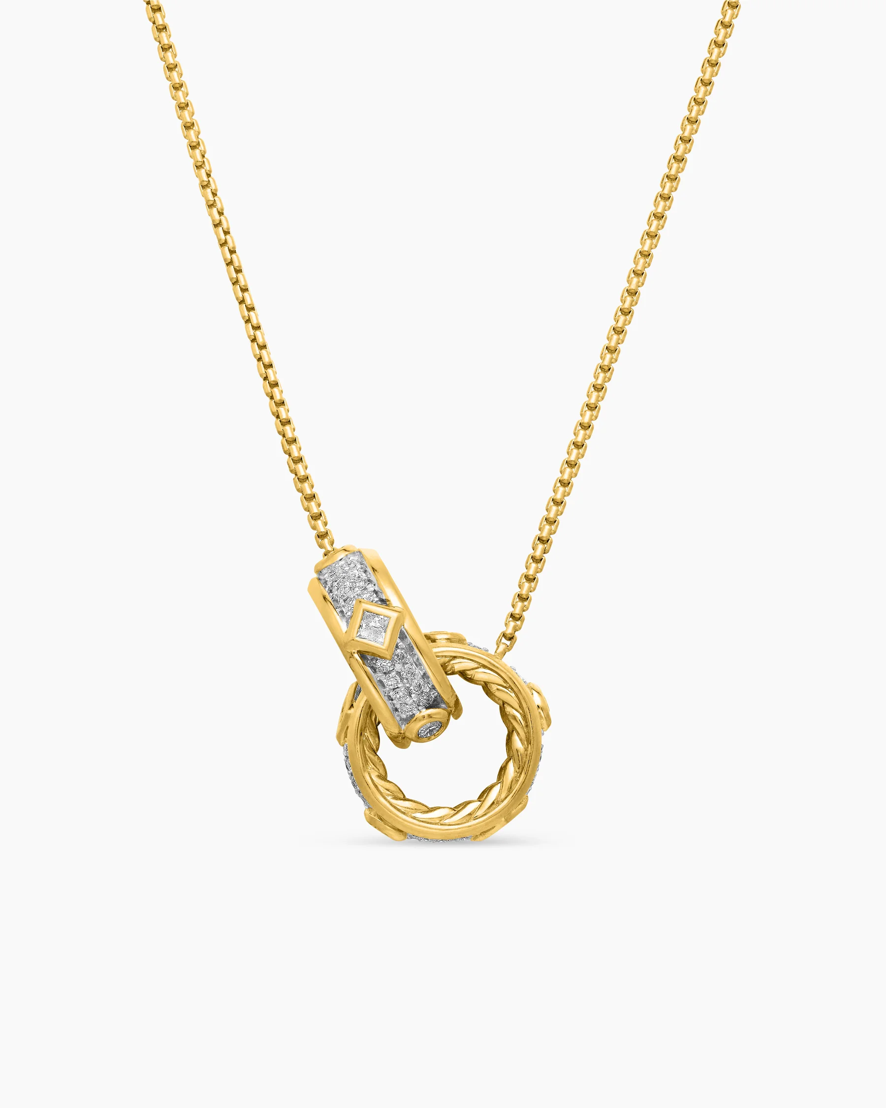 Modern Renaissance® Double Pendant Necklace in 18K Yellow Gold with Diamonds, 16.4mm 4 Modern Renaissance® Double Pendant Necklace in 18K Yellow Gold with Diamonds, 16.4mm