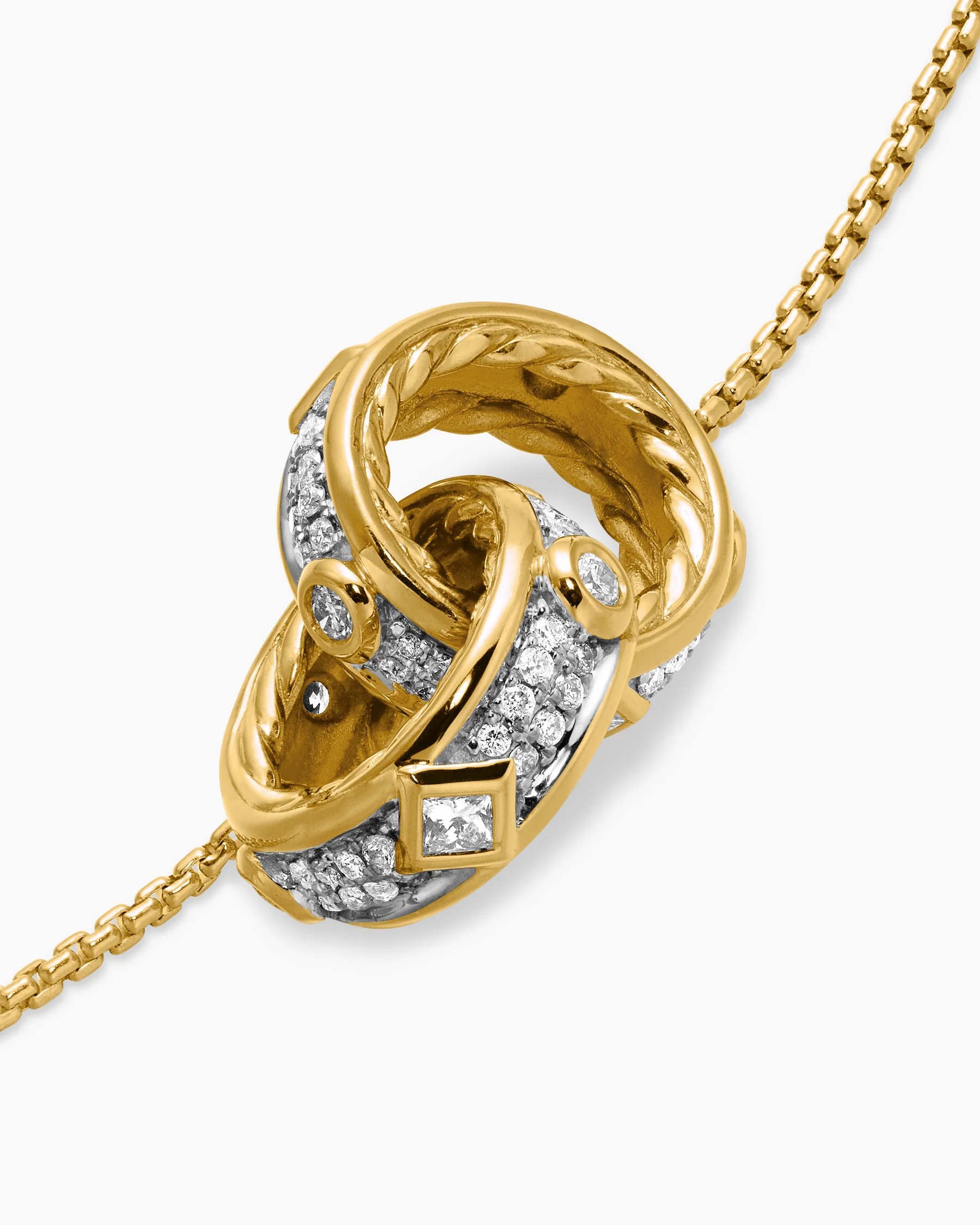 Modern Renaissance® Double Pendant Necklace in 18K Yellow Gold with Diamonds, 16.4mm 5 Modern Renaissance® Double Pendant Necklace in 18K Yellow Gold with Diamonds, 16.4mm