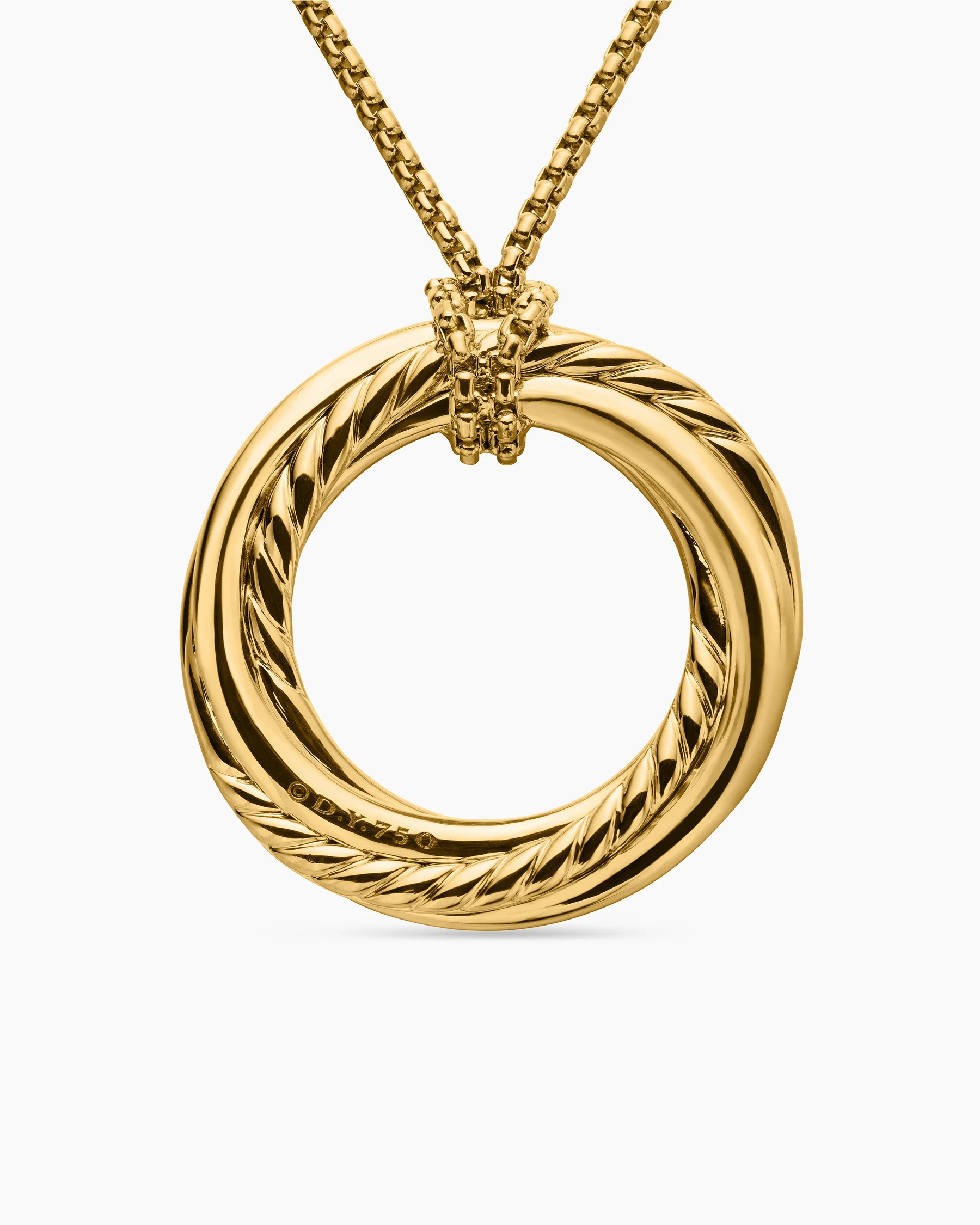 Pavé Crossover Pendant Necklace in 18K White Gold with Diamonds, 30mm 4 Pavé Crossover Pendant Necklace in 18K White Gold with Diamonds, 30mm
