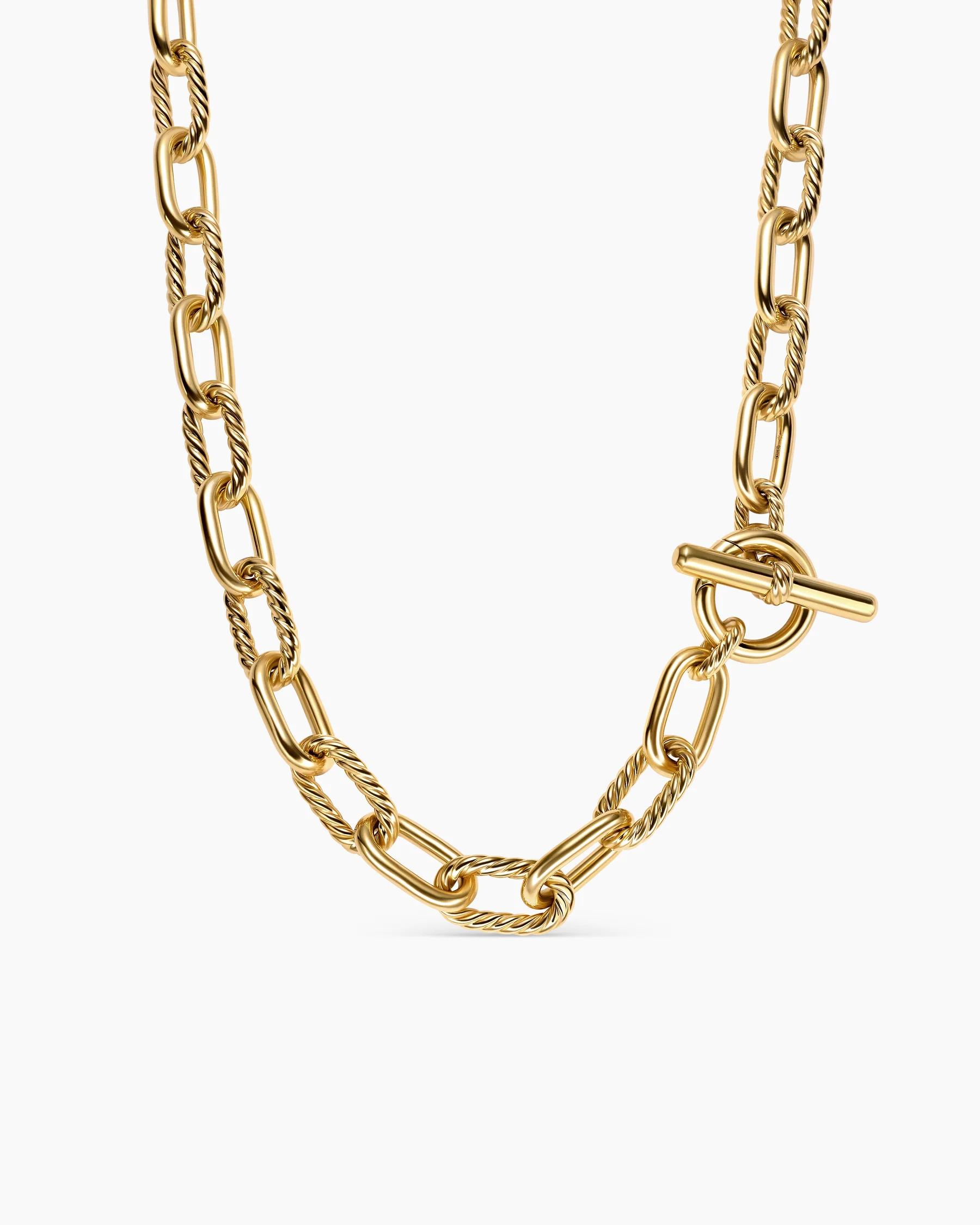 DY Madison® Toggle Chain Necklace in Sterling Silver with 18K Yellow Gold, 11mm