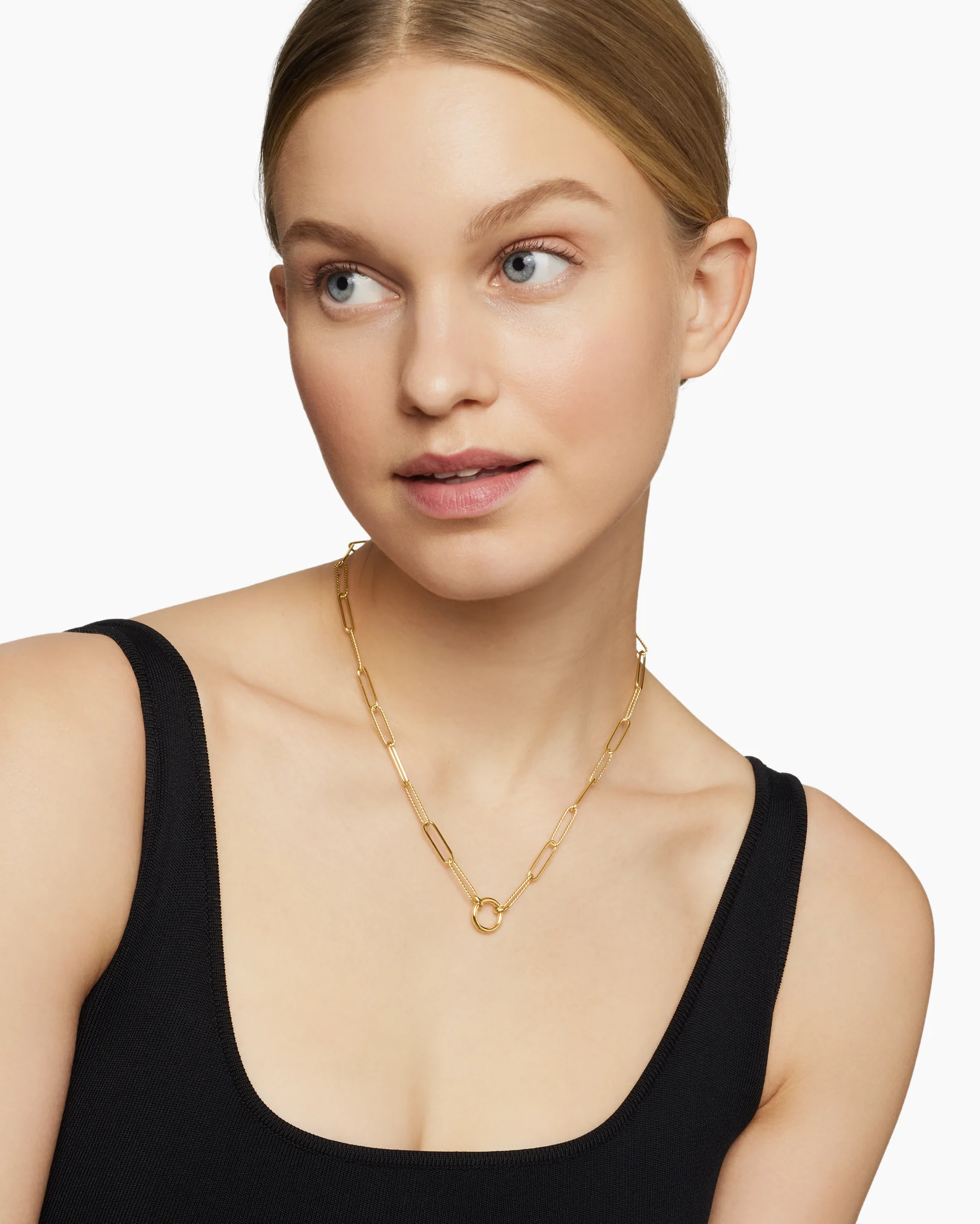 DY Madison® Elongated Chain Necklace in 18K Yellow Gold, 5mm 2 DY Madison® Elongated Chain Necklace in 18K Yellow Gold, 5mm