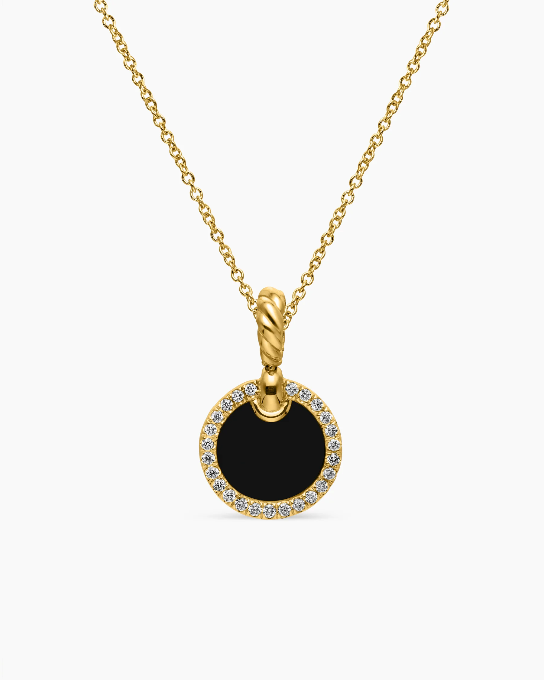 Petite DY Elements® Pendant Necklace in 18K Yellow Gold with Lapis and Diamonds, 17.8mm