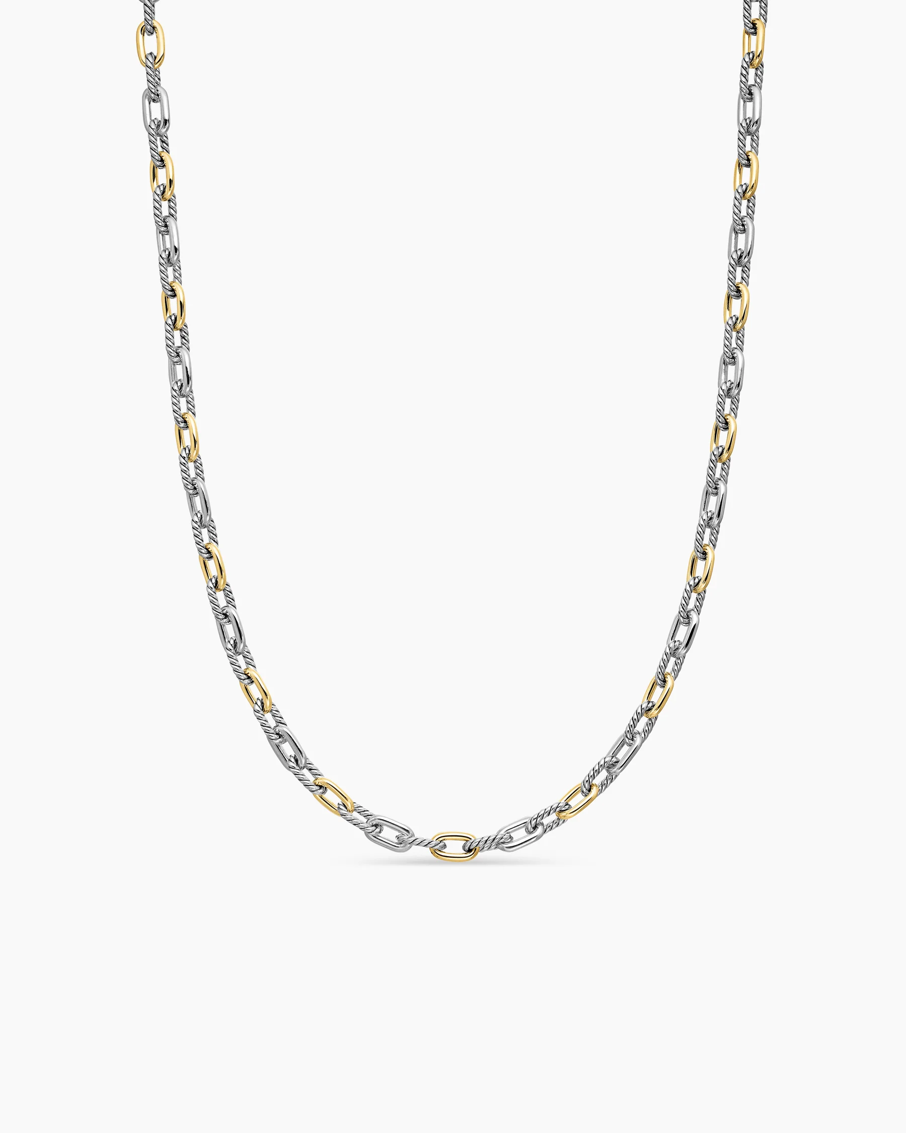 DY Madison® Chain Necklace in Sterling Silver with 18K Yellow Gold, 5.5mm