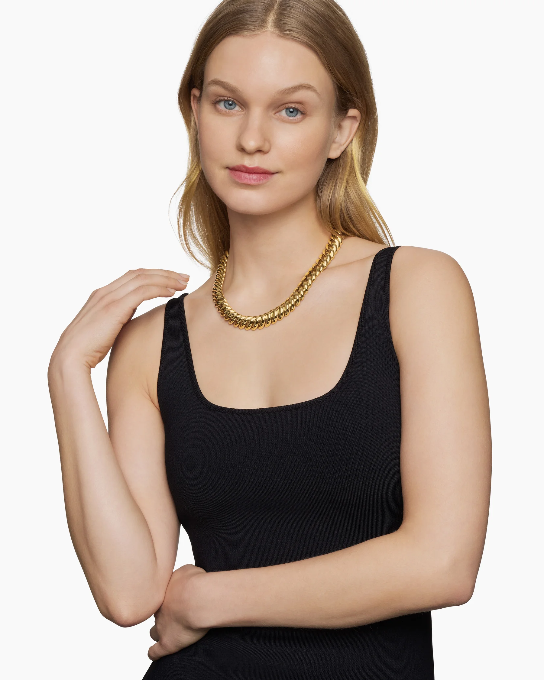 Sculpted Cable Necklace in 18K Yellow Gold, 14mm 2 Sculpted Cable Necklace in 18K Yellow Gold, 14mm