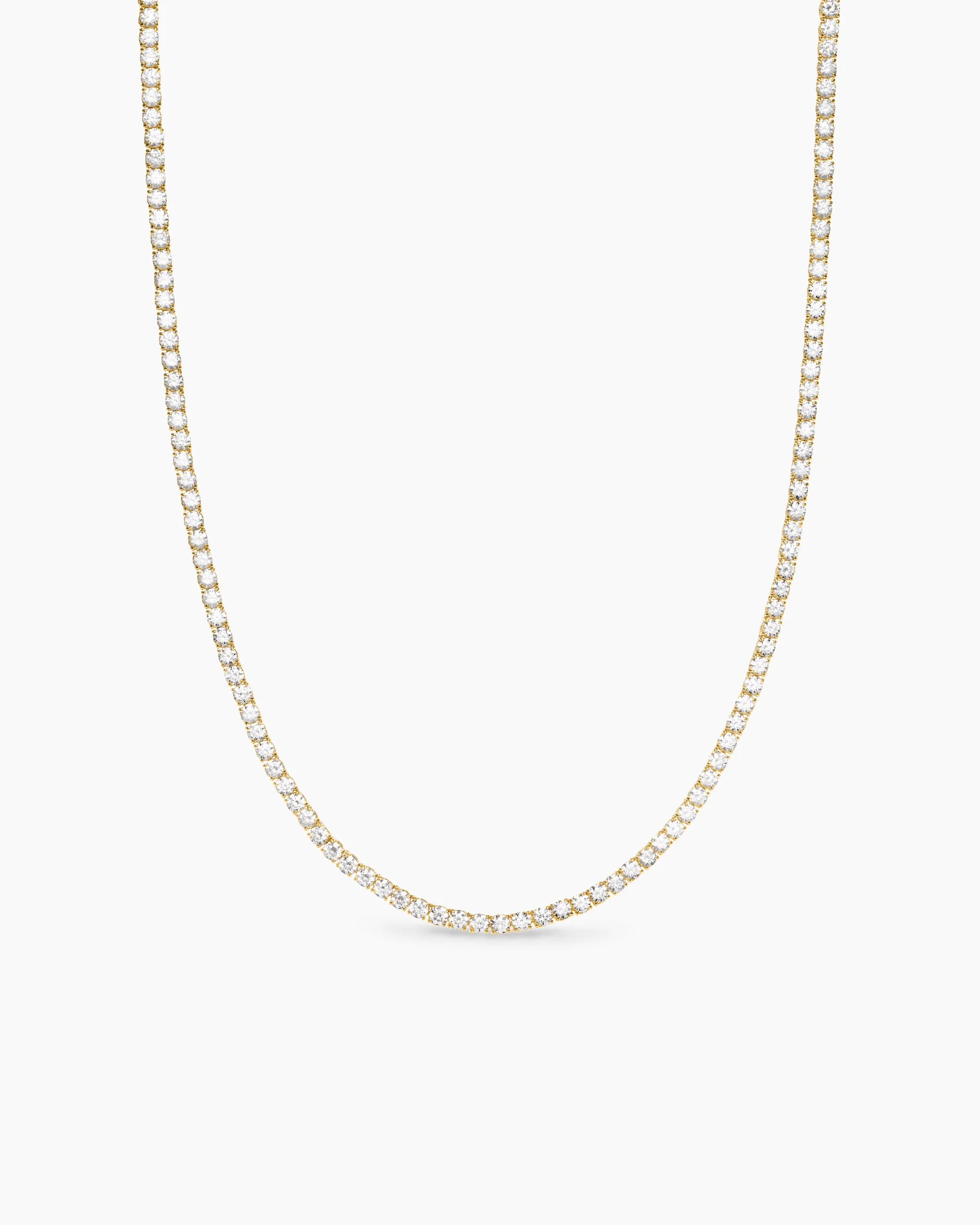 Tennis Necklace in 18K White Gold with Diamonds, 3mm 17 Tennis Necklace in 18K White Gold with Diamonds, 3mm