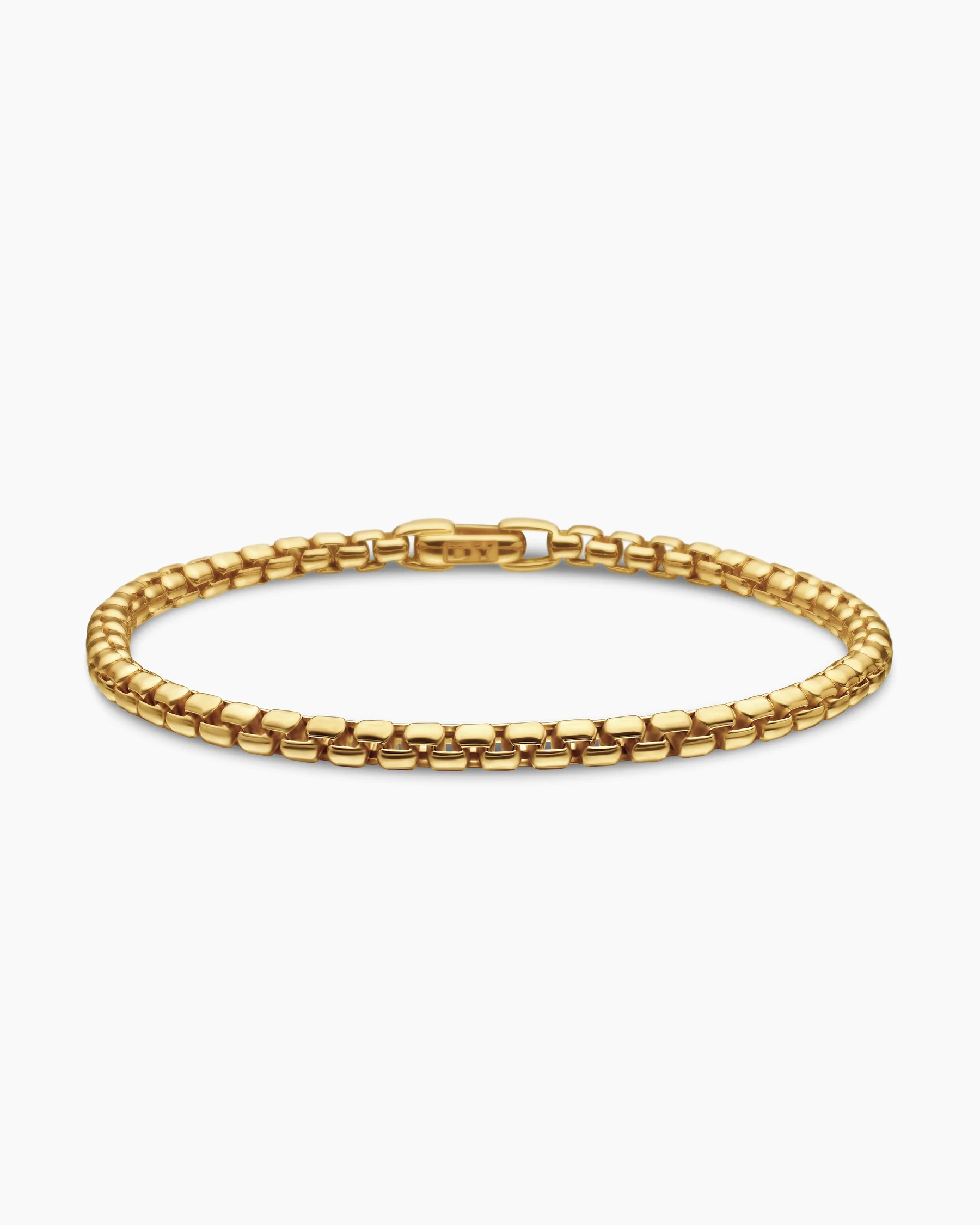 DY Bel Aire Box Chain Bracelet in Sterling Silver with 14K Yellow Gold, 4mm
