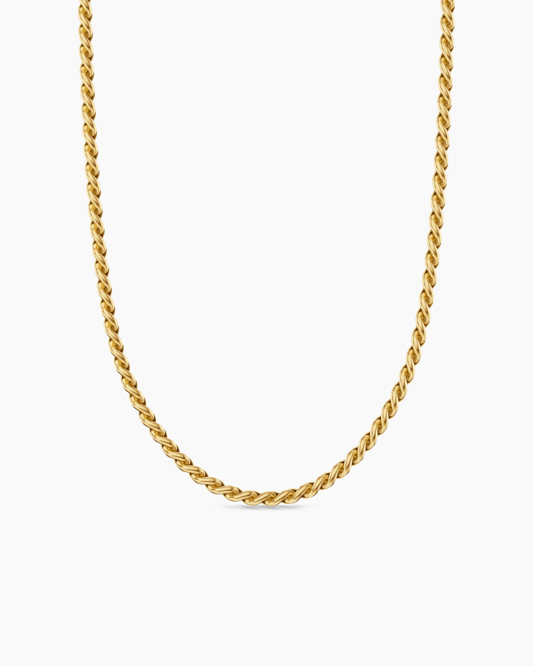 Sculpted Cable Chain Necklace in 18K Yellow Gold, 3.7mm 1 Sculpted Cable Chain Necklace in 18K Yellow Gold, 3.7mm