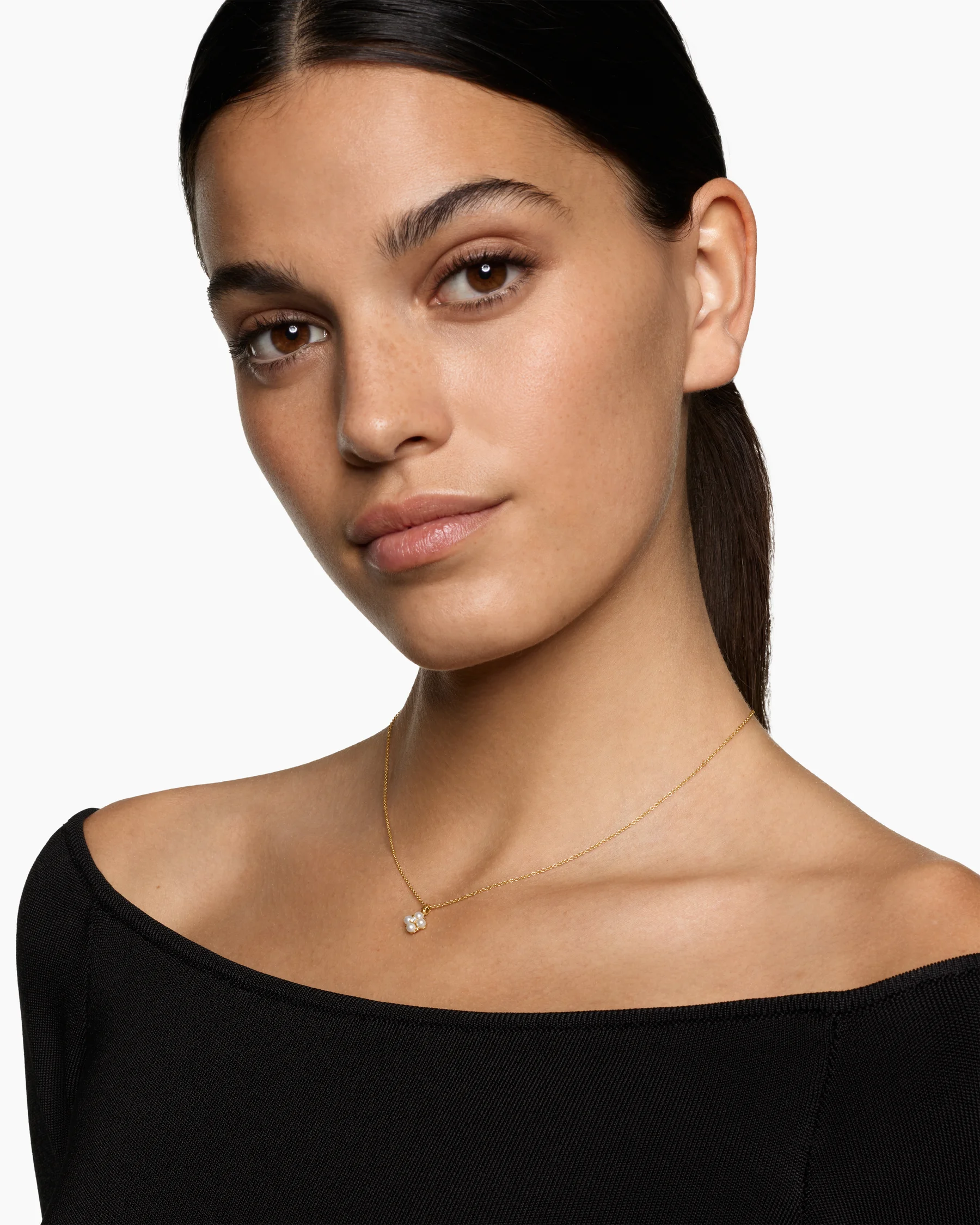 Petite Modern Renaissance® Pearl Pendant Necklace in 18K Yellow Gold with Diamond, 7.3mm 2 Petite Modern Renaissance® Pearl Pendant Necklace in 18K Yellow Gold with Diamond, 7.3mm
