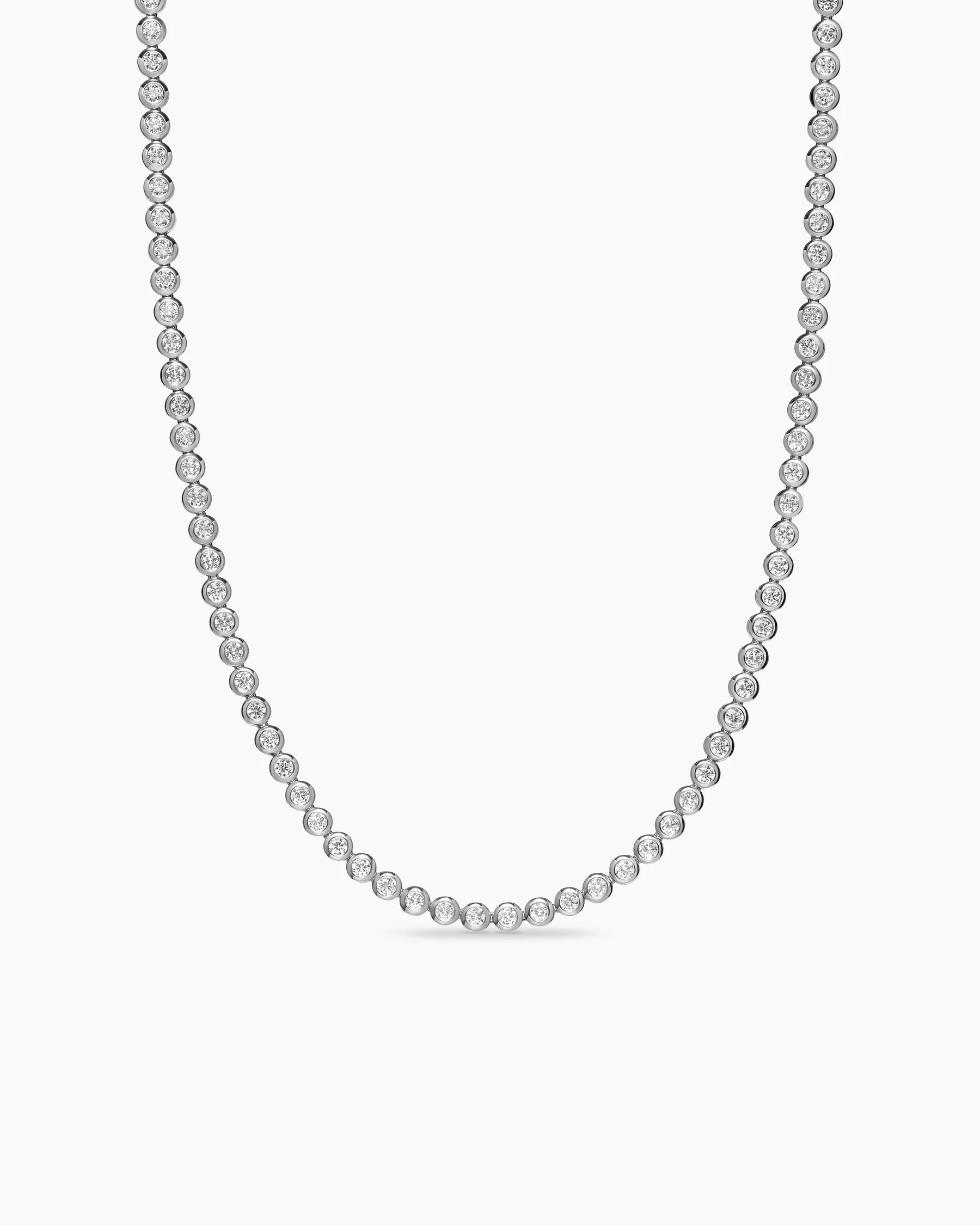 Bezel Set Tennis Necklace in 18K Yellow Gold with Diamonds, 4.7mm