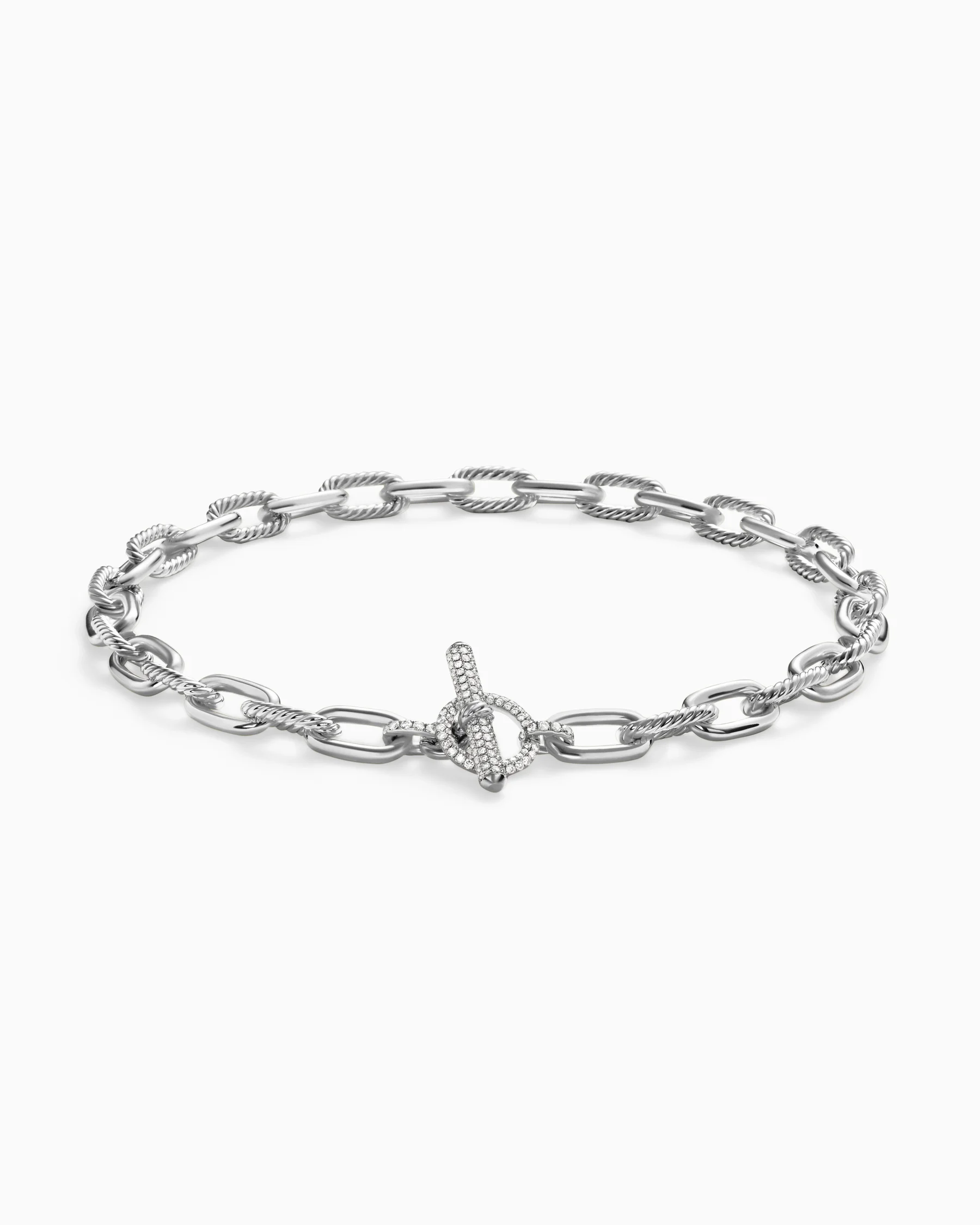 DY Madison® Toggle Chain Necklace in Sterling Silver with Diamonds, 11mm 3 DY Madison® Toggle Chain Necklace in Sterling Silver with Diamonds, 11mm