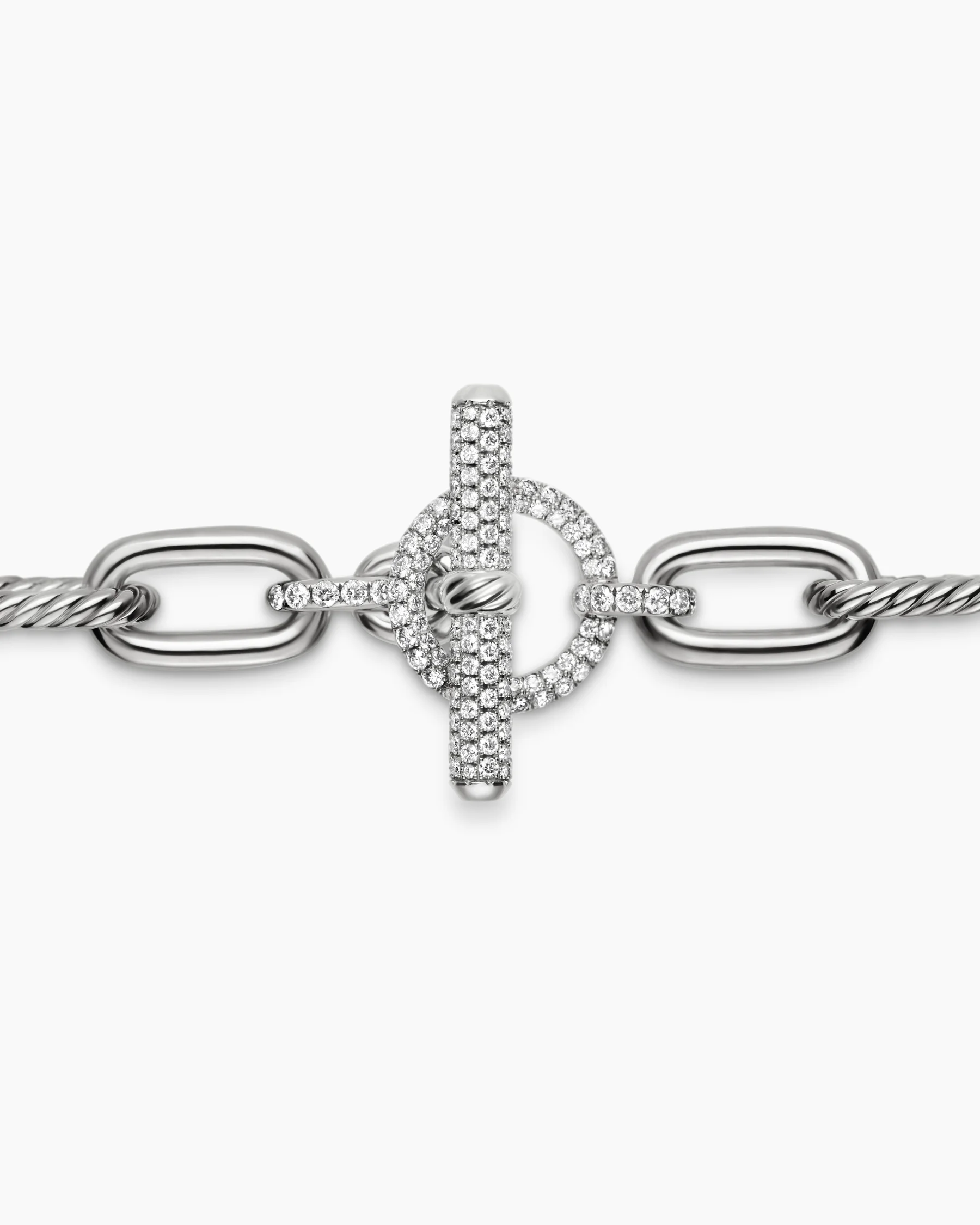 DY Madison® Toggle Chain Necklace in Sterling Silver with Diamonds, 11mm 5 DY Madison® Toggle Chain Necklace in Sterling Silver with Diamonds, 11mm