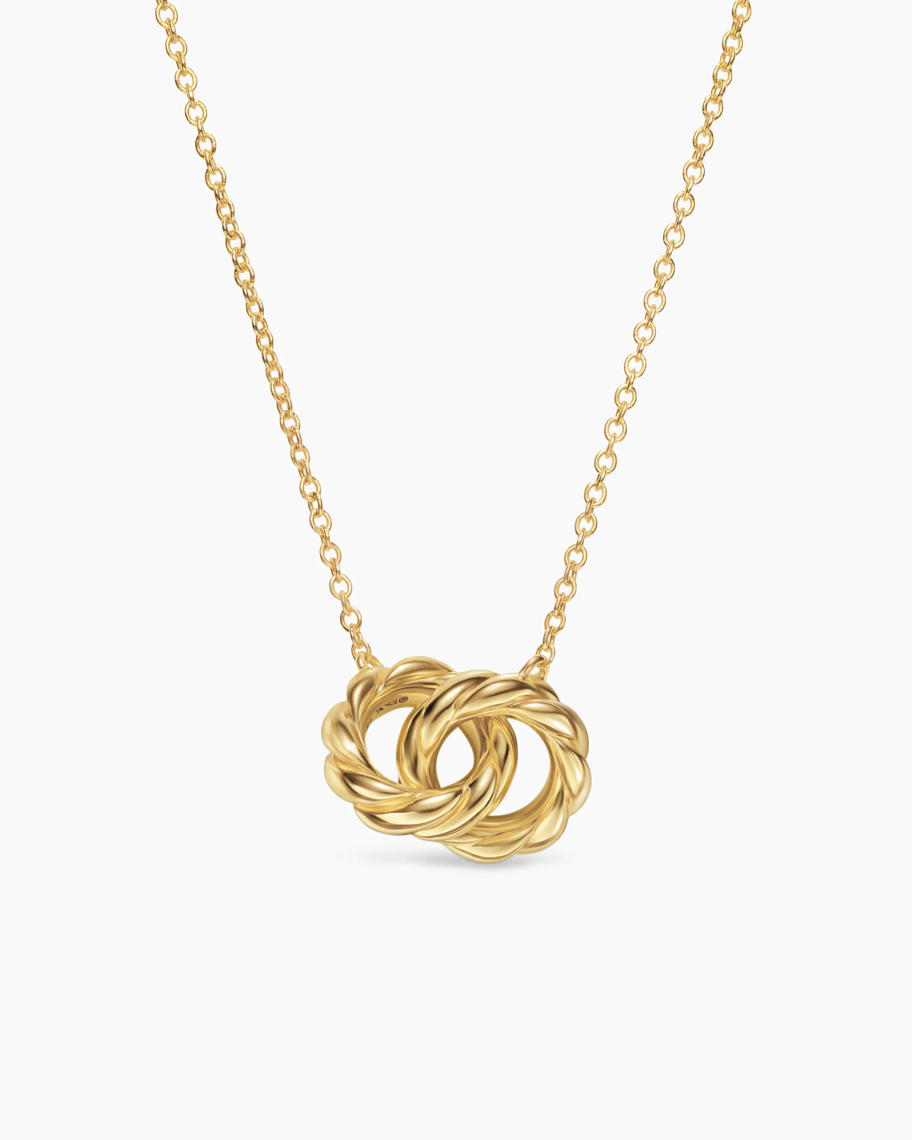 Sculpted Cable Linked Necklace in 18K Yellow Gold, 9.2mm