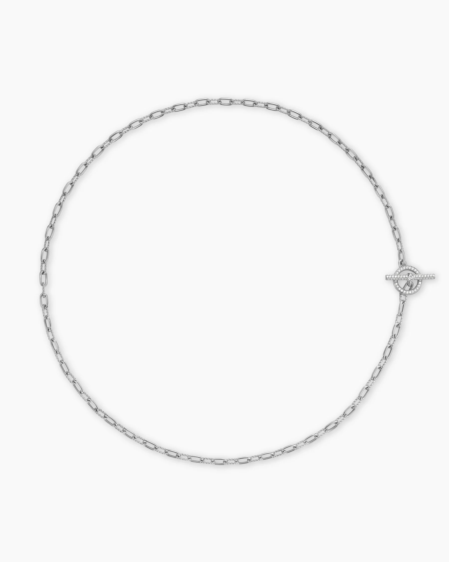 DY Madison® Pavé Diamond Toggle Chain Necklace in Sterling Silver, 3mm