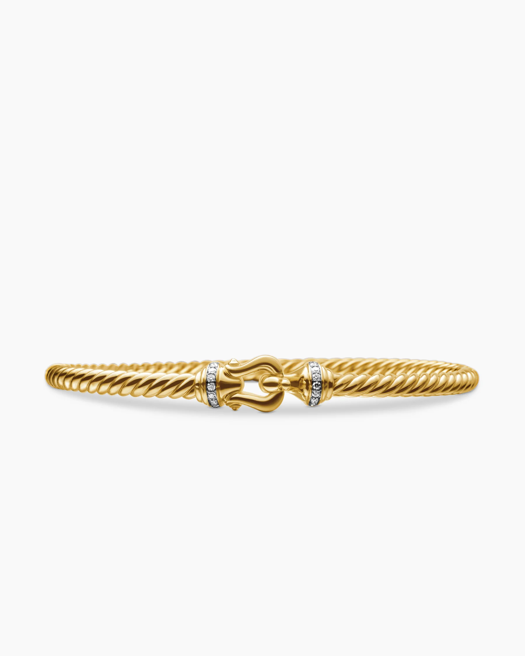 Buckle Cablespira® Flex Bracelet in 18K Yellow Gold with Diamonds, 3.5mm 1 Buckle Cablespira® Flex Bracelet in 18K Yellow Gold with Diamonds, 3.5mm
