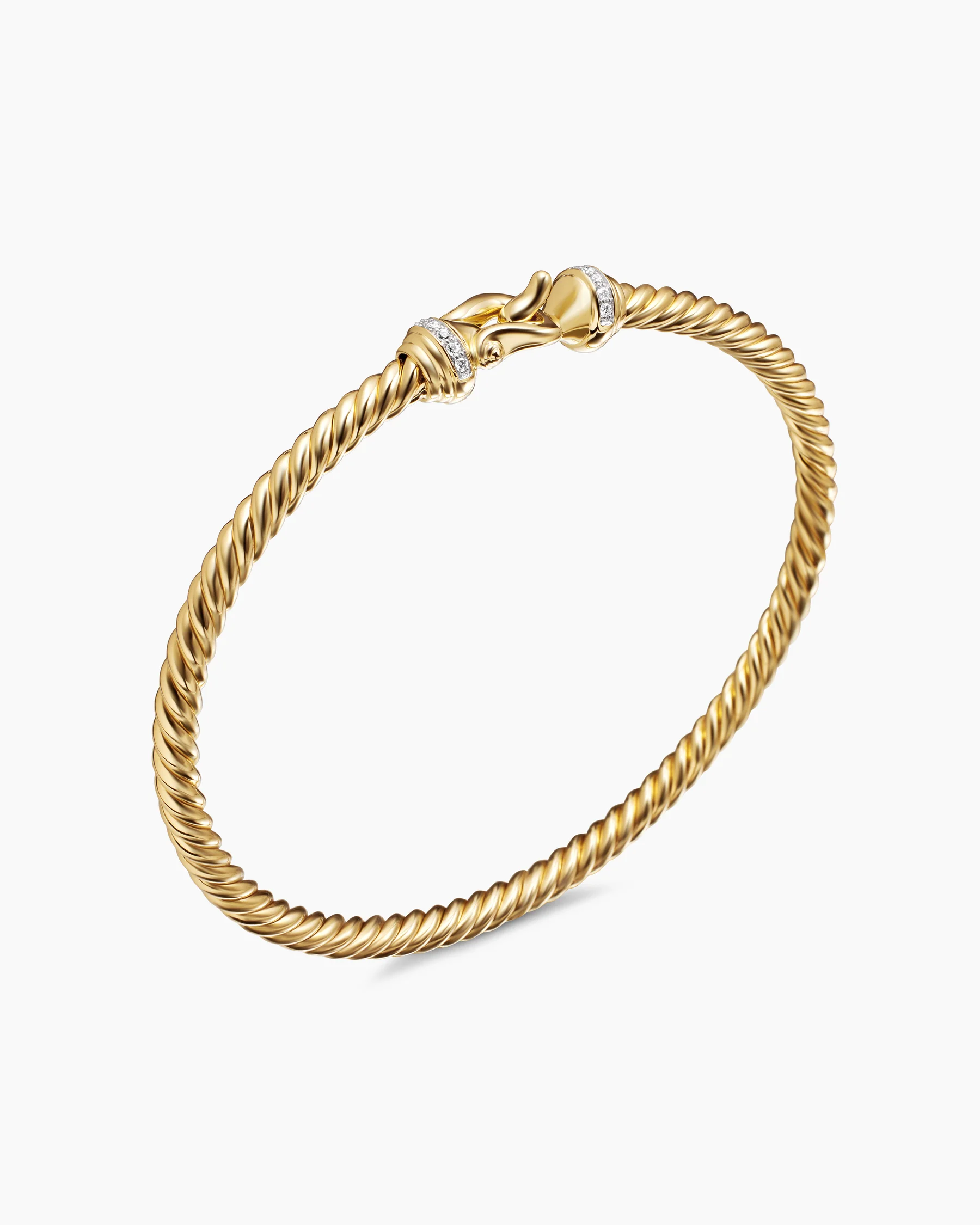 Buckle Cablespira® Flex Bracelet in 18K Yellow Gold with Diamonds, 3.5mm 3 Buckle Cablespira® Flex Bracelet in 18K Yellow Gold with Diamonds, 3.5mm