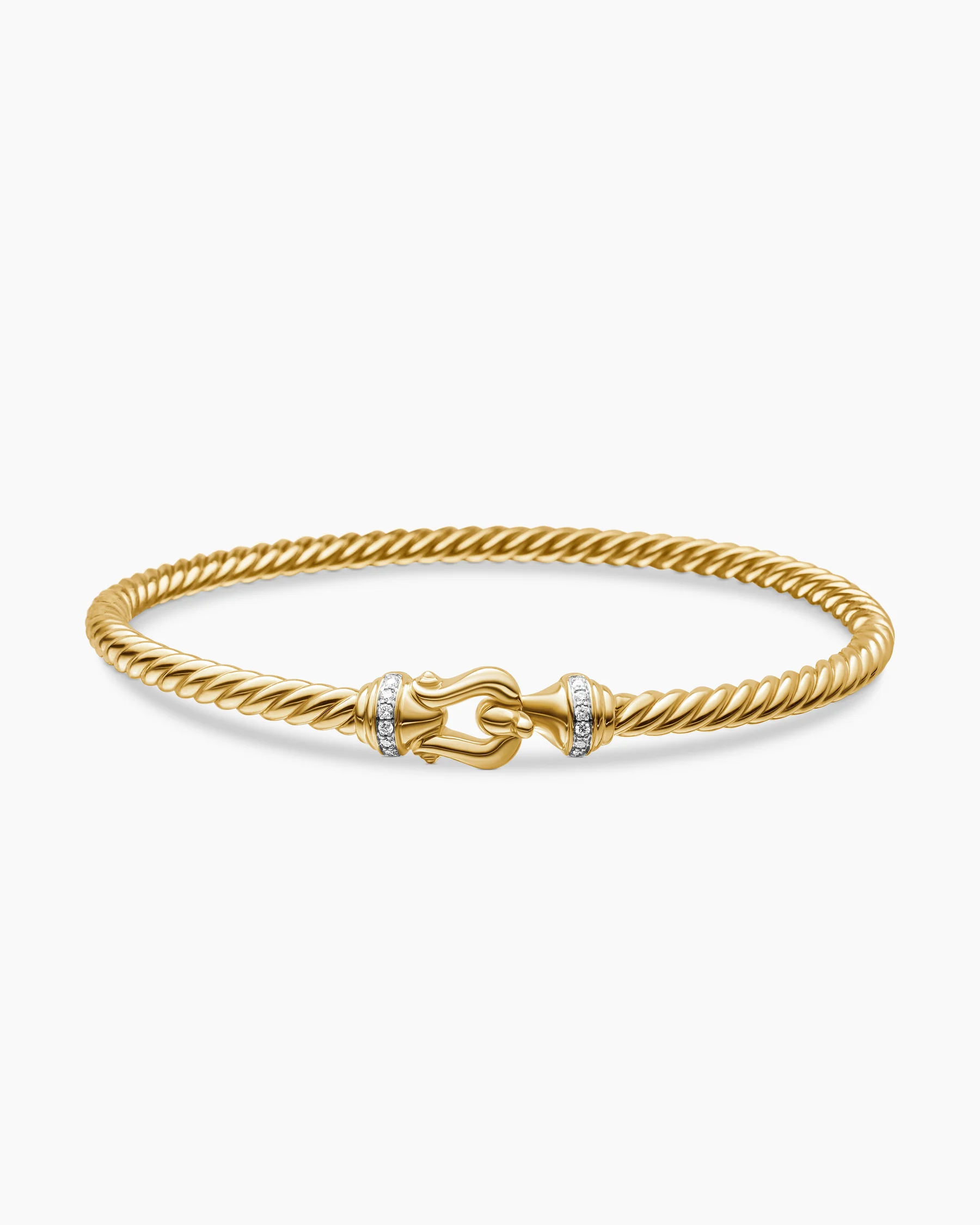 Buckle Cablespira® Flex Bracelet in 18K Yellow Gold with Diamonds, 3.5mm 4 Buckle Cablespira® Flex Bracelet in 18K Yellow Gold with Diamonds, 3.5mm