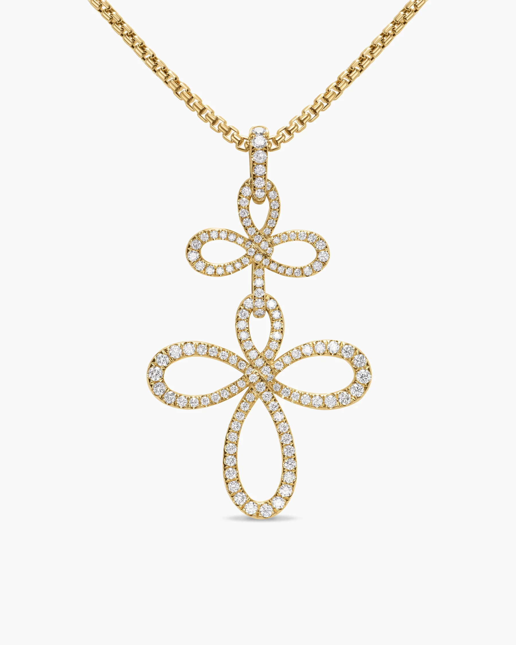 Wisteria® Pendant Necklace in 18K Yellow Gold with Diamonds, 38.2mm