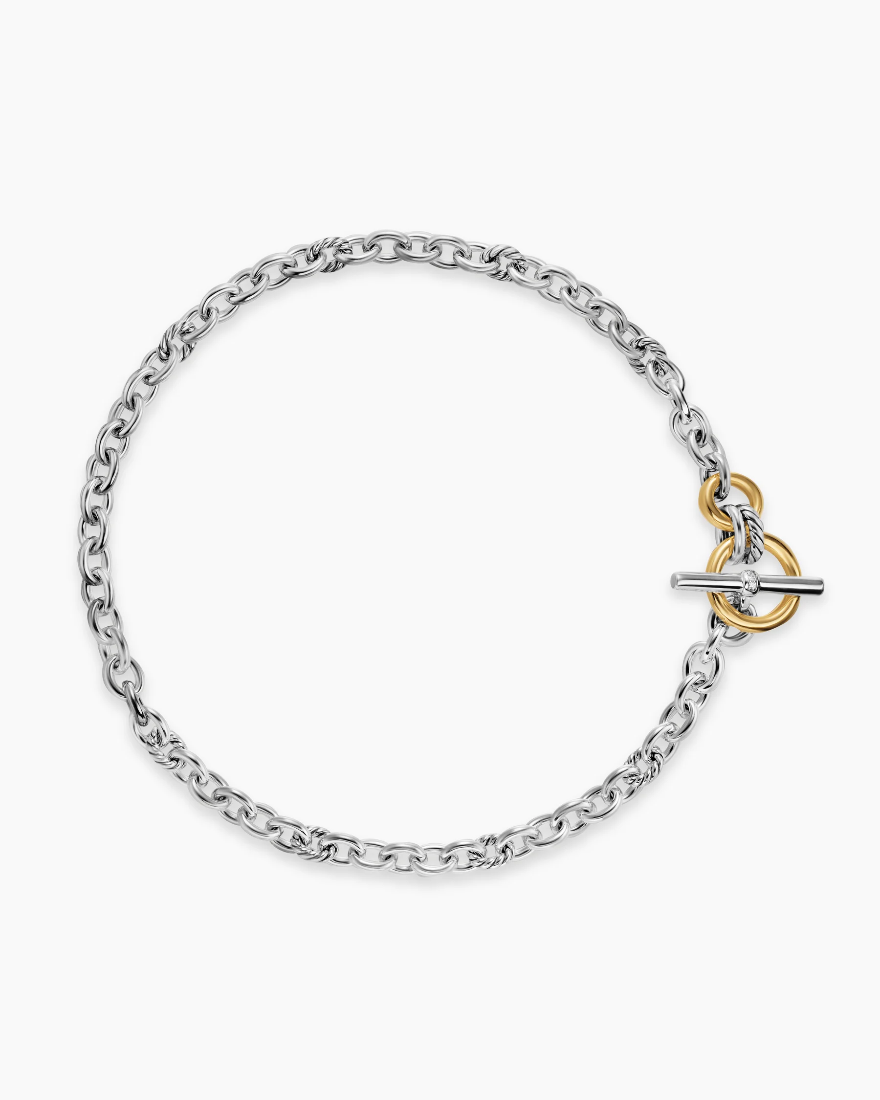 DY Mercer® Toggle Chain Necklace in 18K Yellow Gold with Diamonds, 8mm