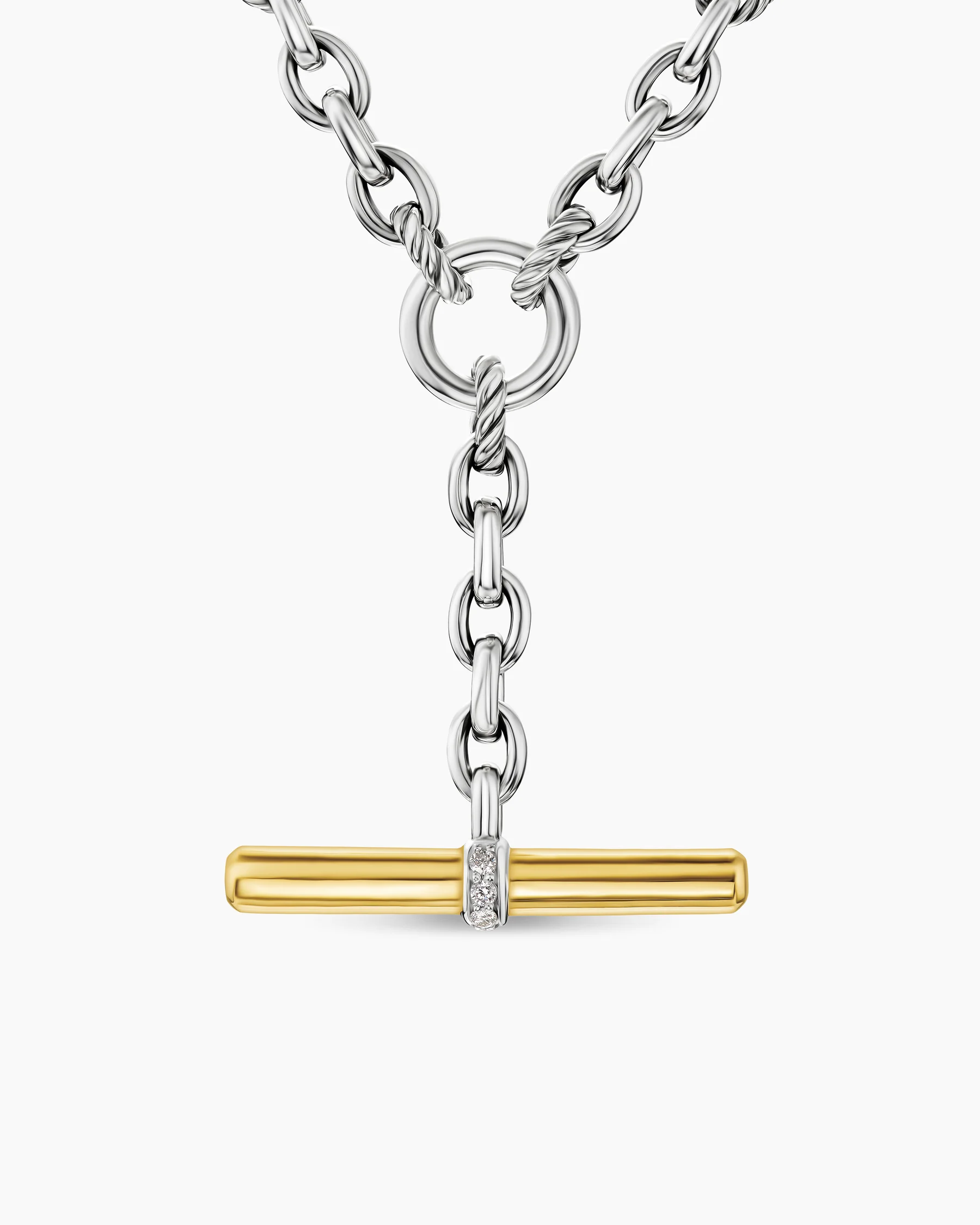 DY Mercer® Petite Toggle Chain Necklace in 18K Yellow Gold with Diamonds, 4.5mm 31 DY Mercer® Petite Toggle Chain Necklace in 18K Yellow Gold with Diamonds, 4.5mm