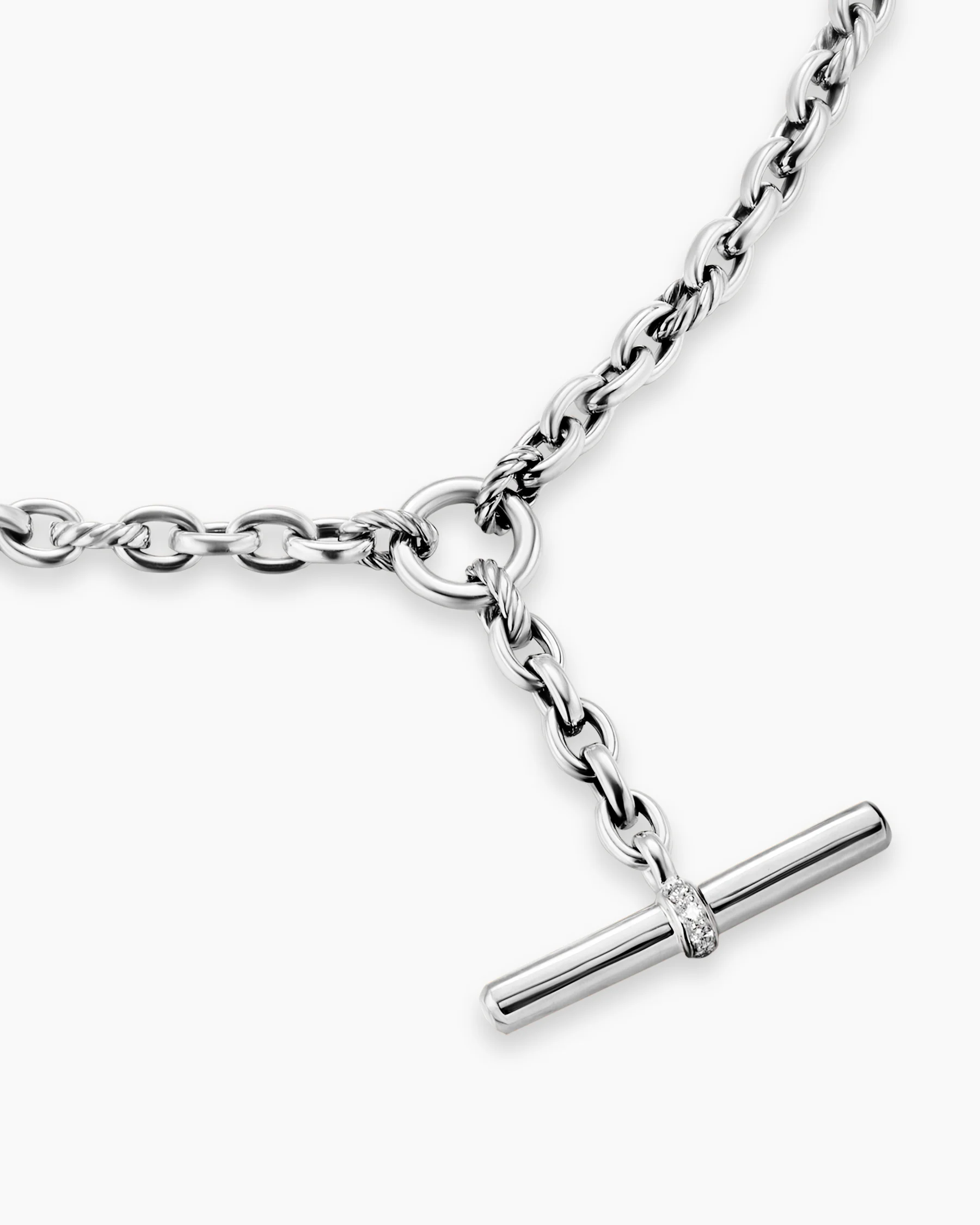DY Mercer® Petite Toggle Chain Necklace in Sterling Silver with 18K Yellow Gold and Diamonds, 4.5mm 10 DY Mercer® Petite Toggle Chain Necklace in Sterling Silver with 18K Yellow Gold and Diamonds, 4.5mm