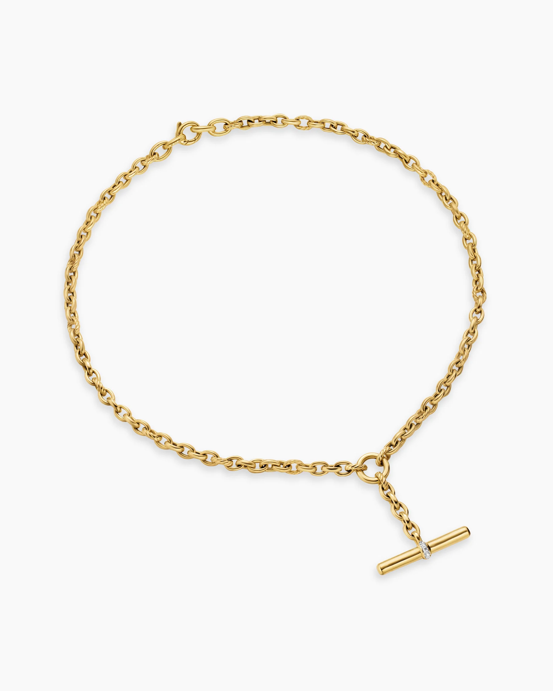 DY Mercer® Petite Toggle Chain Necklace in Sterling Silver with 18K Yellow Gold and Diamonds, 4.5mm 13 DY Mercer® Petite Toggle Chain Necklace in Sterling Silver with 18K Yellow Gold and Diamonds, 4.5mm