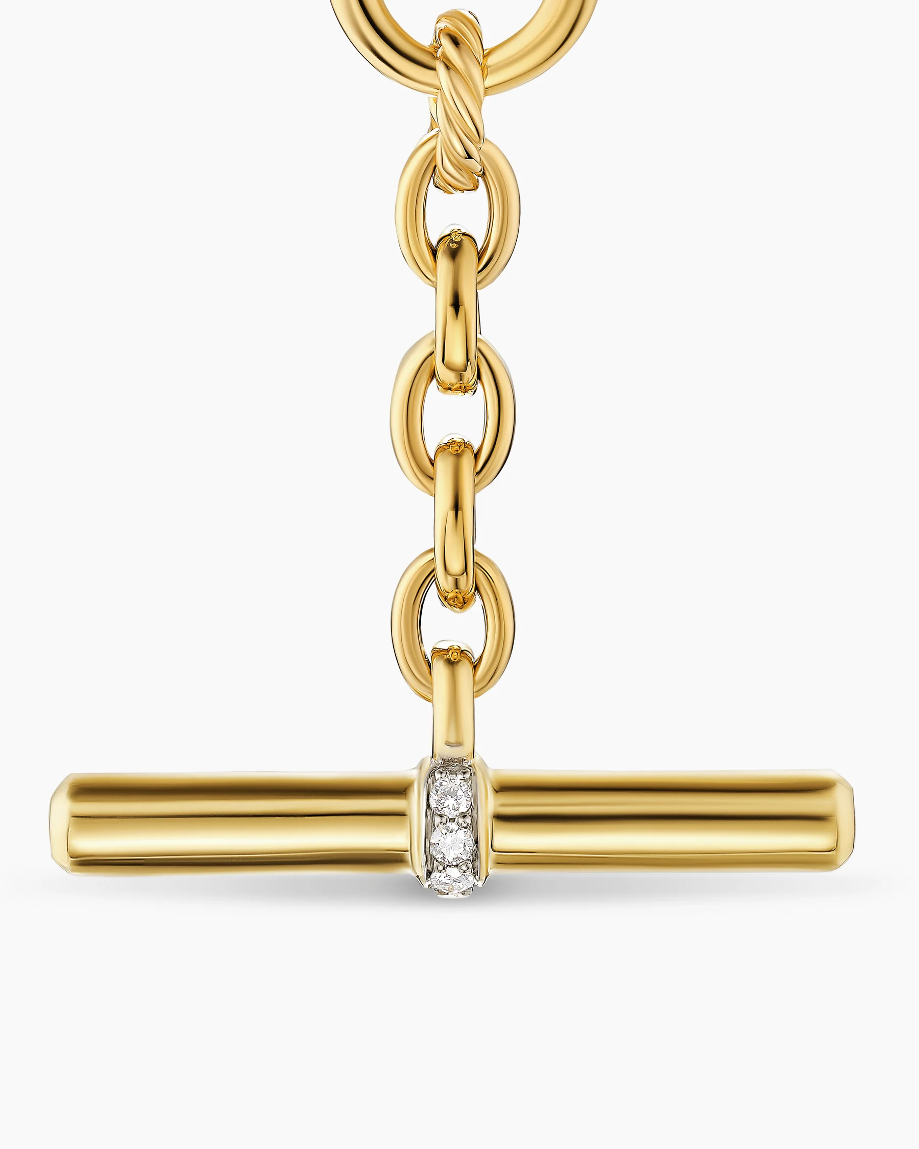 DY Mercer® Petite Toggle Chain Necklace in Sterling Silver with 18K Yellow Gold and Diamonds, 4.5mm 14 DY Mercer® Petite Toggle Chain Necklace in Sterling Silver with 18K Yellow Gold and Diamonds, 4.5mm