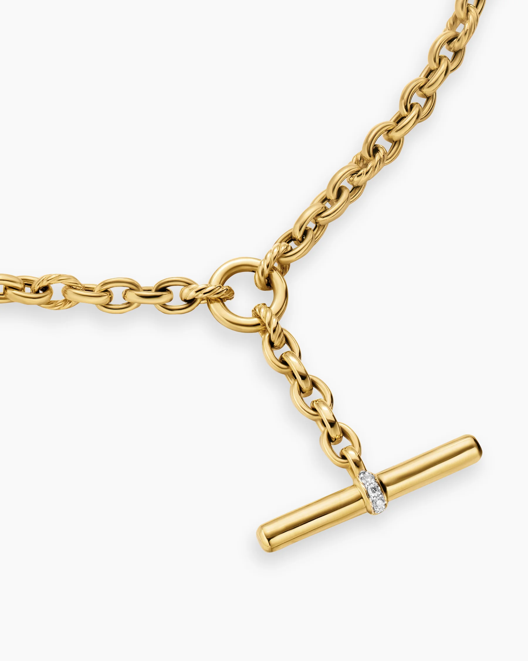 DY Mercer® Petite Toggle Chain Necklace in Sterling Silver with 18K Yellow Gold and Diamonds, 4.5mm 15 DY Mercer® Petite Toggle Chain Necklace in Sterling Silver with 18K Yellow Gold and Diamonds, 4.5mm