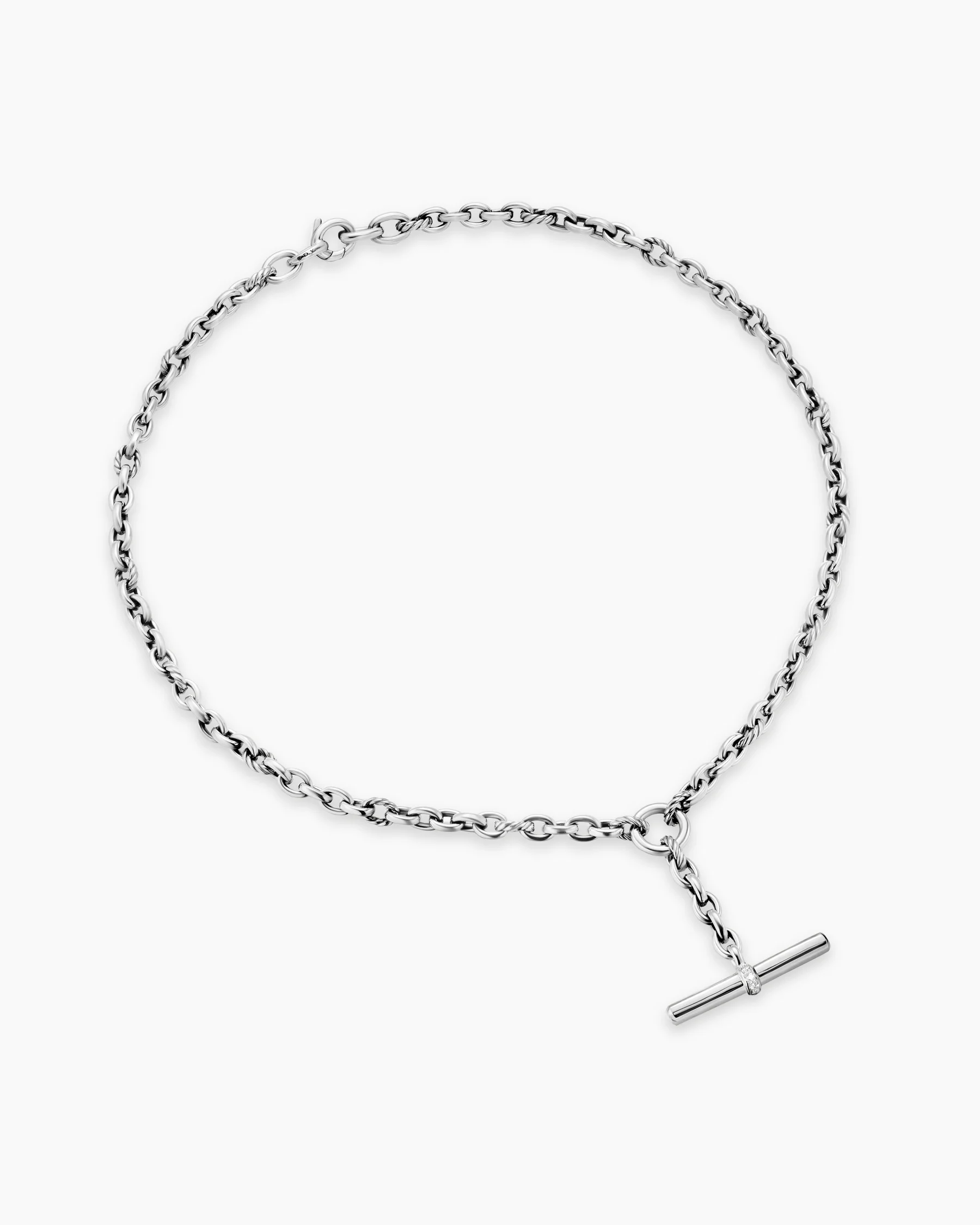 DY Mercer® Petite Toggle Chain Necklace in Sterling Silver with 18K Yellow Gold and Diamonds, 4.5mm 8 DY Mercer® Petite Toggle Chain Necklace in Sterling Silver with 18K Yellow Gold and Diamonds, 4.5mm