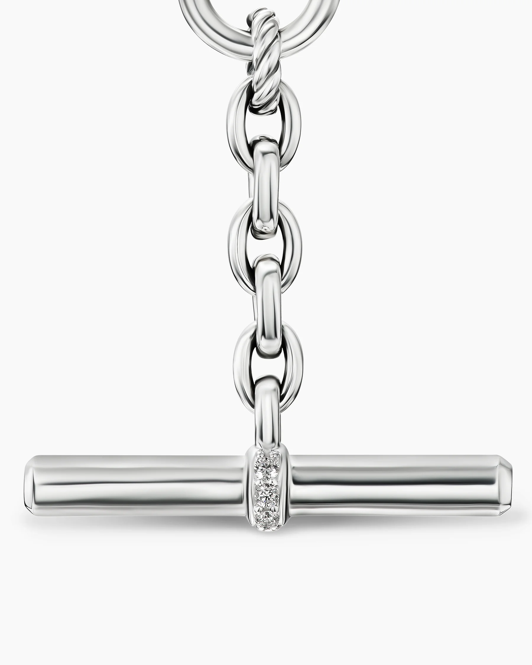 DY Mercer® Petite Toggle Chain Necklace in Sterling Silver with 18K Yellow Gold and Diamonds, 4.5mm 9 DY Mercer® Petite Toggle Chain Necklace in Sterling Silver with 18K Yellow Gold and Diamonds, 4.5mm