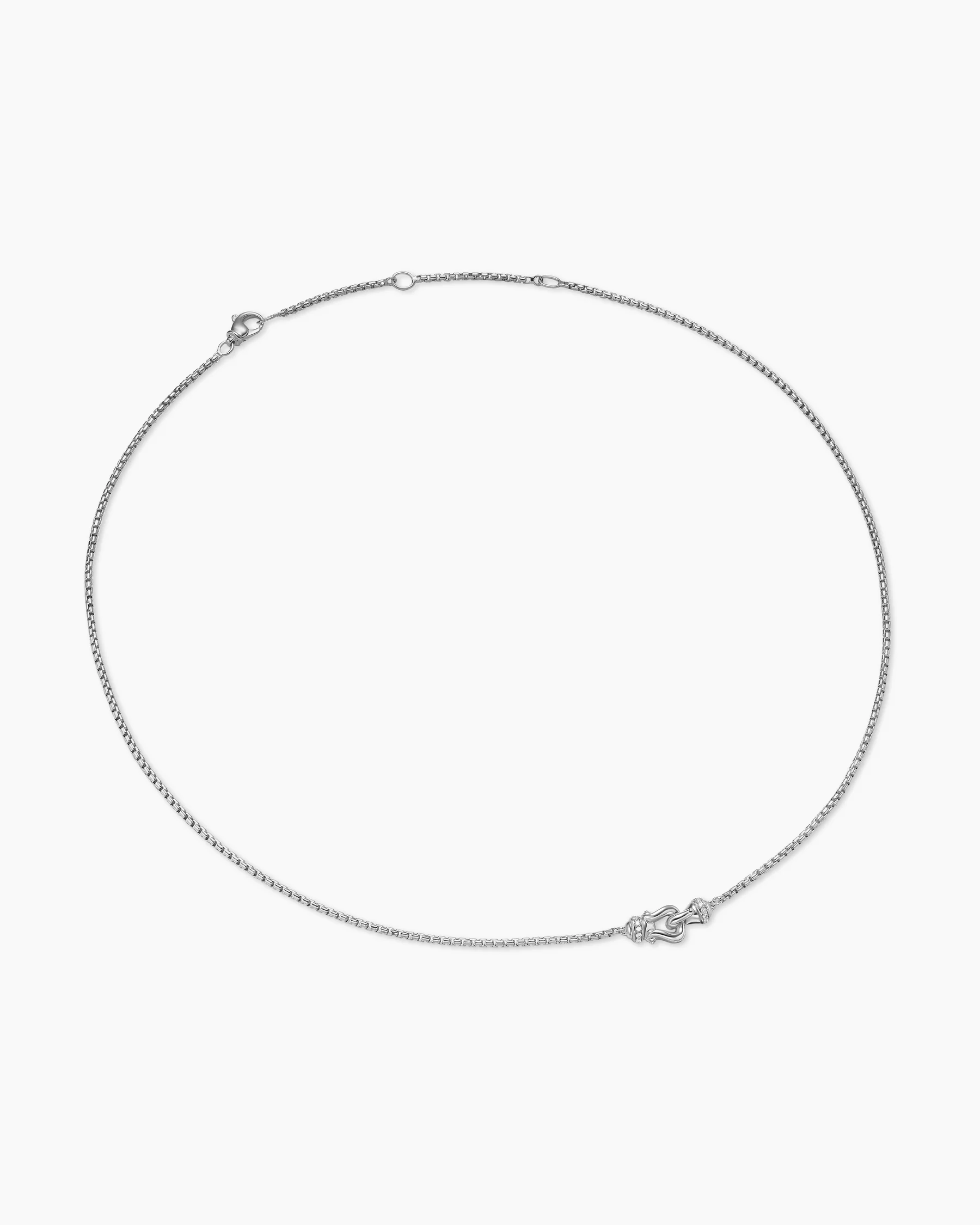 Petite Buckle Necklace in Sterling Silver with Diamonds, 16.2mm 3 Petite Buckle Necklace in Sterling Silver with Diamonds, 16.2mm