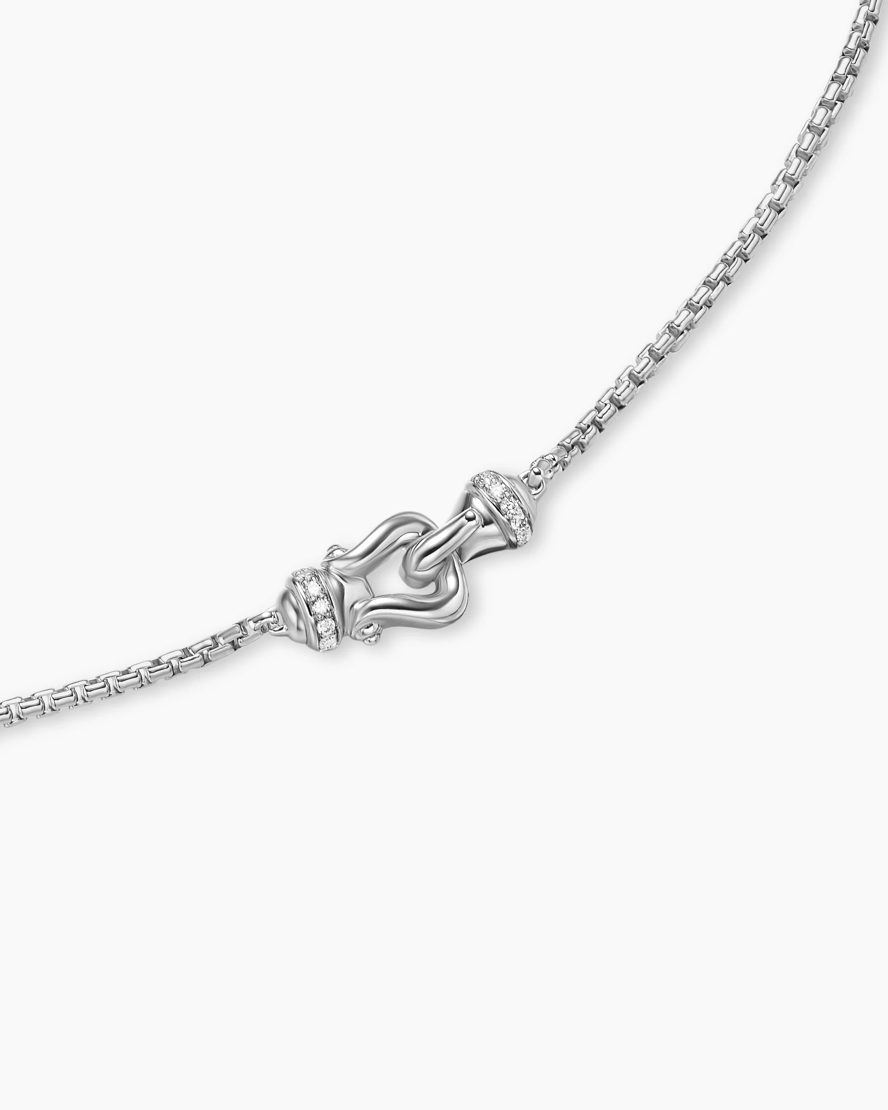 Petite Buckle Necklace in Sterling Silver with Diamonds, 16.2mm 5 Petite Buckle Necklace in Sterling Silver with Diamonds, 16.2mm