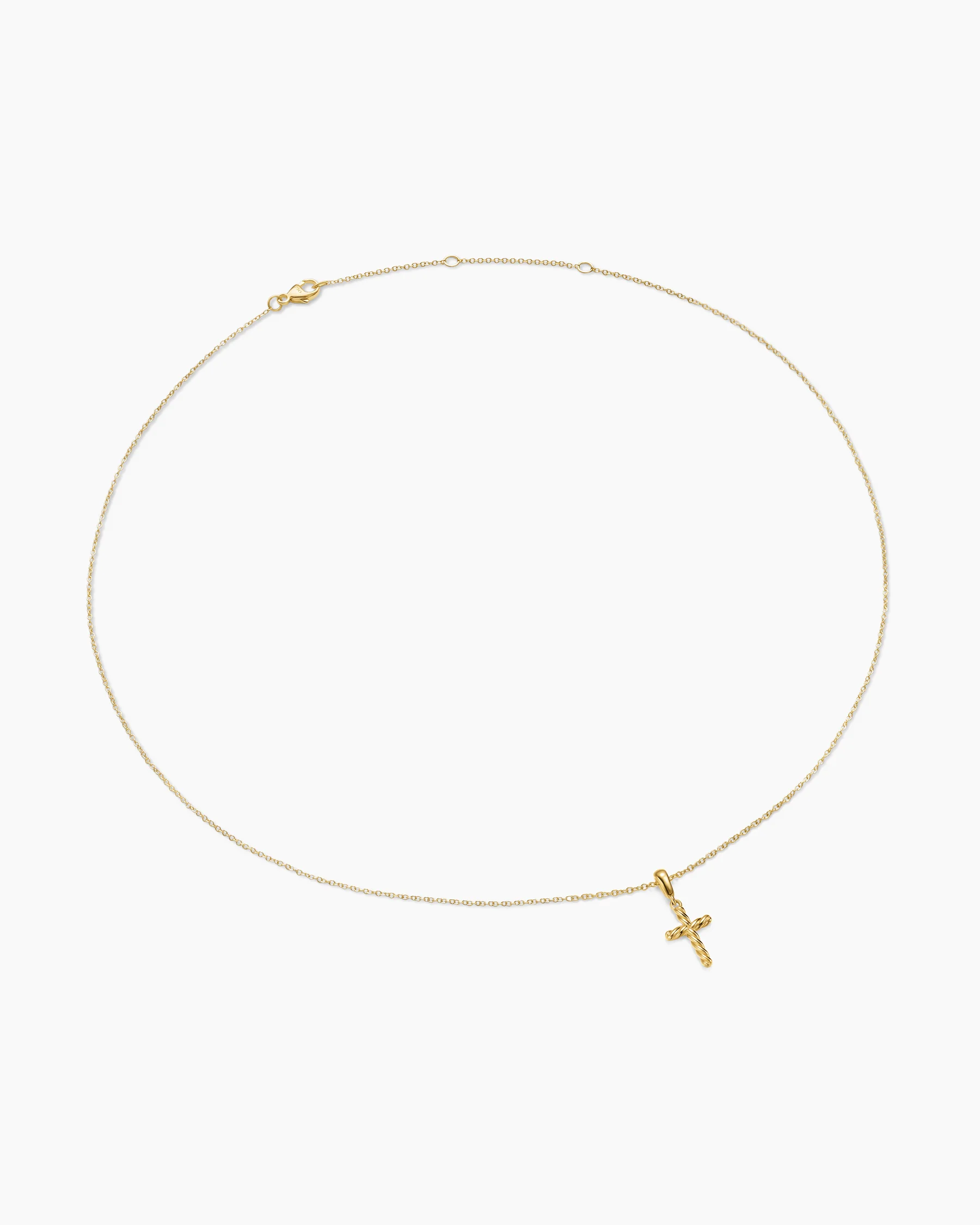 Cable Cross Pendant Necklace in 18K Yellow Gold, 17.5mm 3 Cable Cross Pendant Necklace in 18K Yellow Gold, 17.5mm
