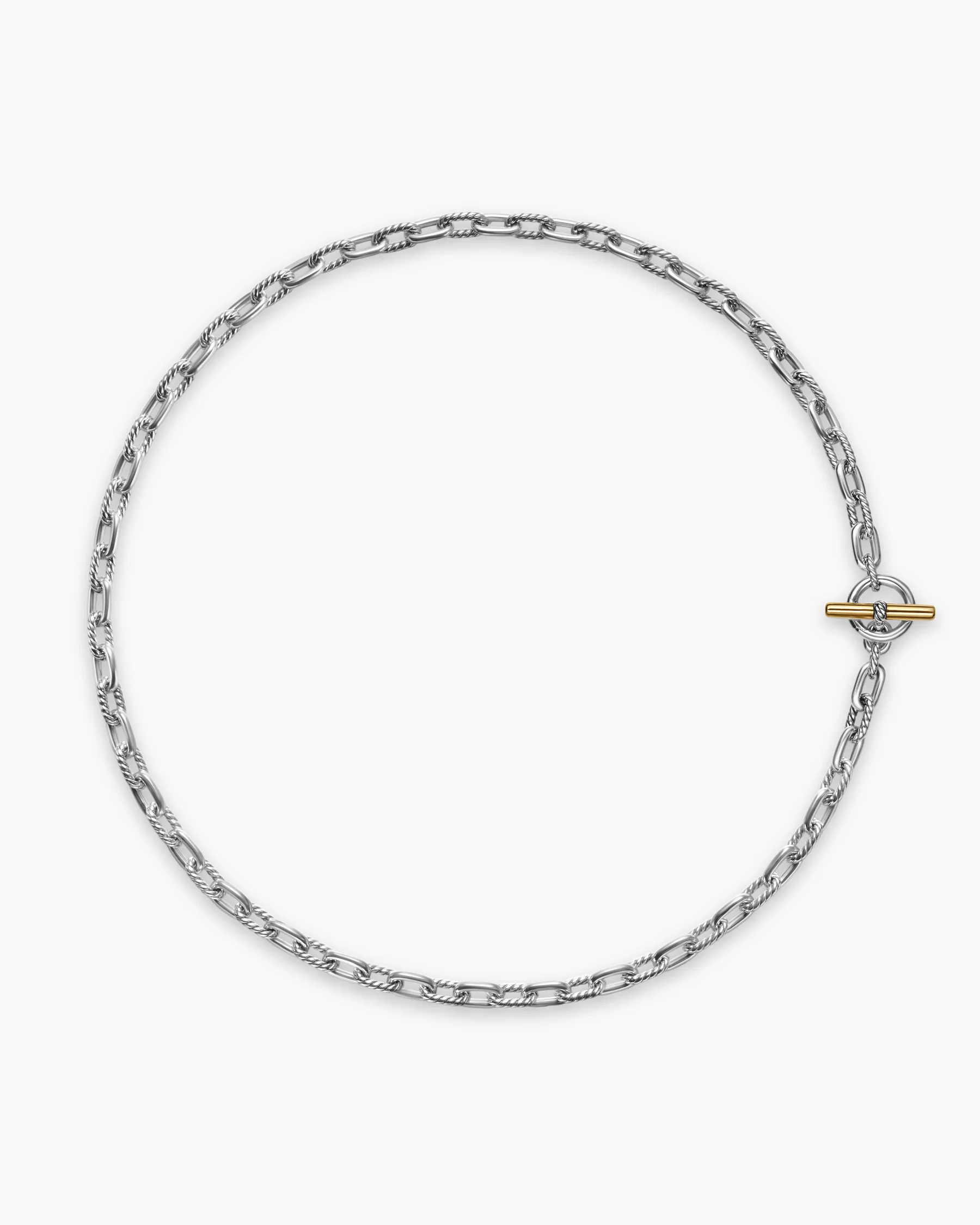 DY Madison® Toggle Chain Necklace in Sterling Silver and 18K Yellow Gold, 5.5mm