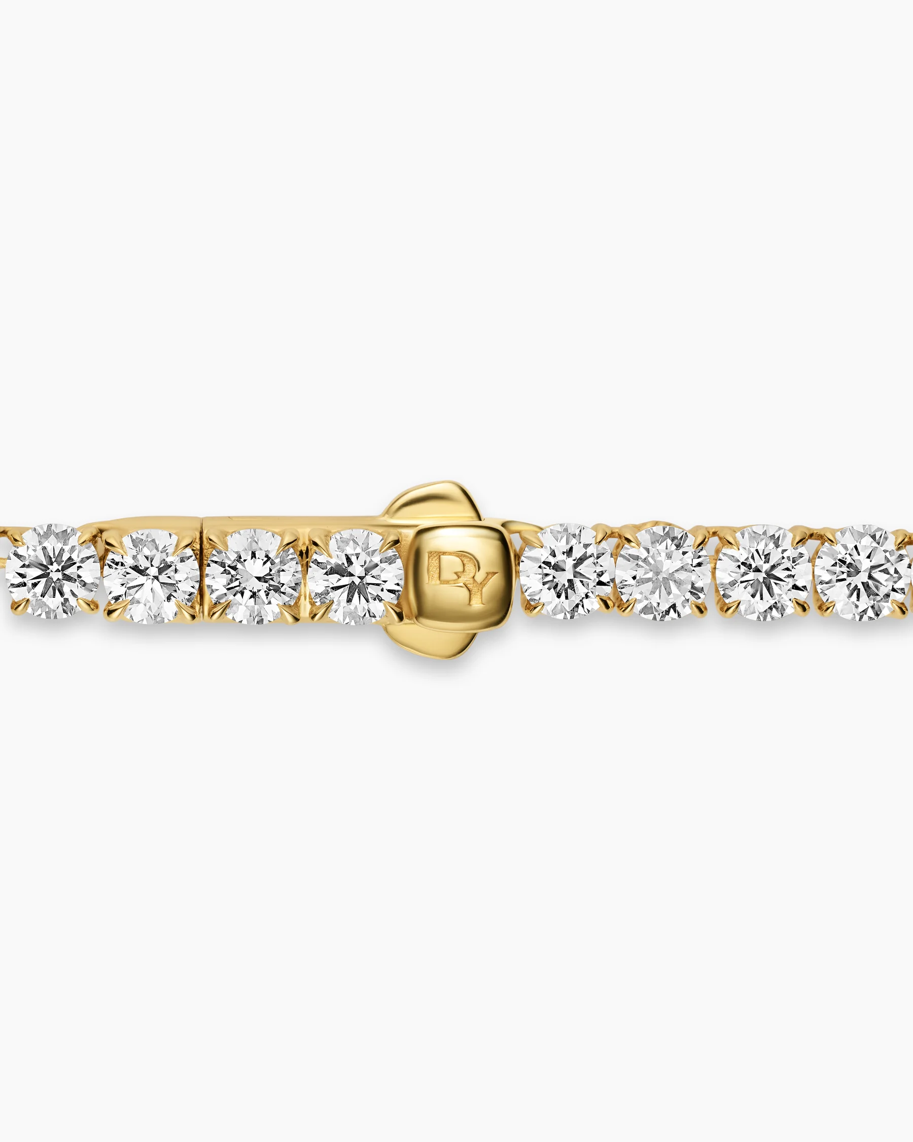 Tennis Necklace in 18K Yellow Gold with Diamonds, 4mm 10 Tennis Necklace in 18K Yellow Gold with Diamonds, 4mm