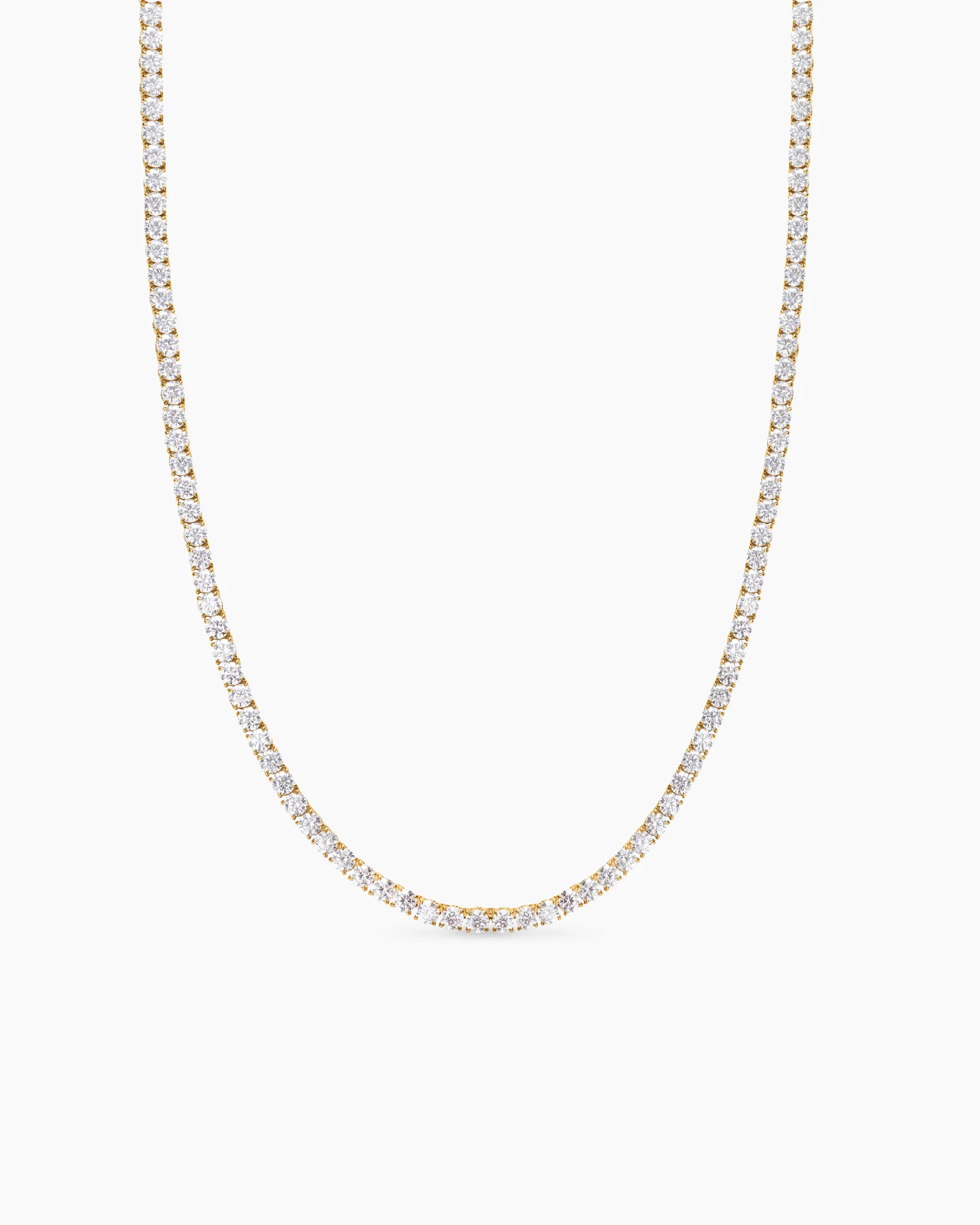 Tennis Necklace in 18K Yellow Gold with Diamonds, 4mm 6 Tennis Necklace in 18K Yellow Gold with Diamonds, 4mm