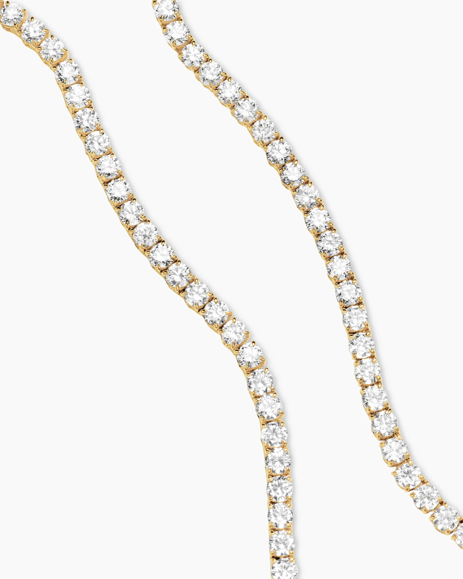 Tennis Necklace in 18K Yellow Gold with Diamonds, 4mm 8 Tennis Necklace in 18K Yellow Gold with Diamonds, 4mm