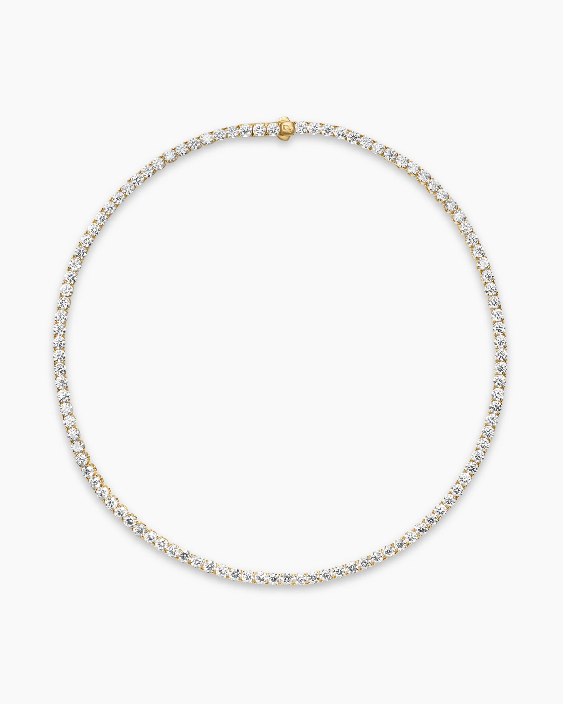 Tennis Necklace in 18K Yellow Gold with Diamonds, 4mm 9 Tennis Necklace in 18K Yellow Gold with Diamonds, 4mm