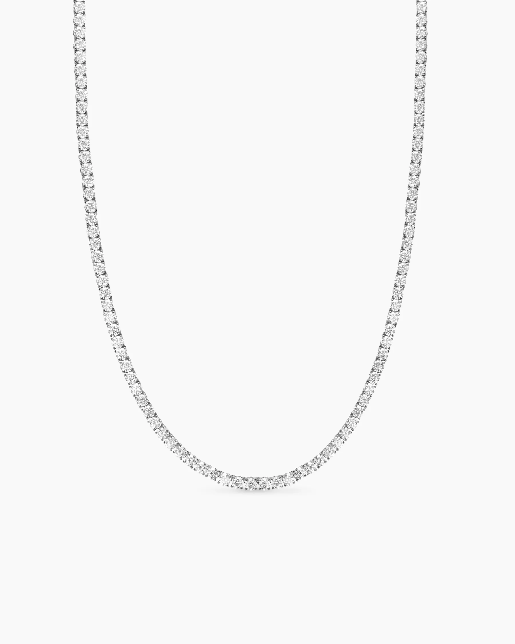 Tennis Necklace in 18K White Gold with Diamonds, 4mm 20 Tennis Necklace in 18K White Gold with Diamonds, 4mm
