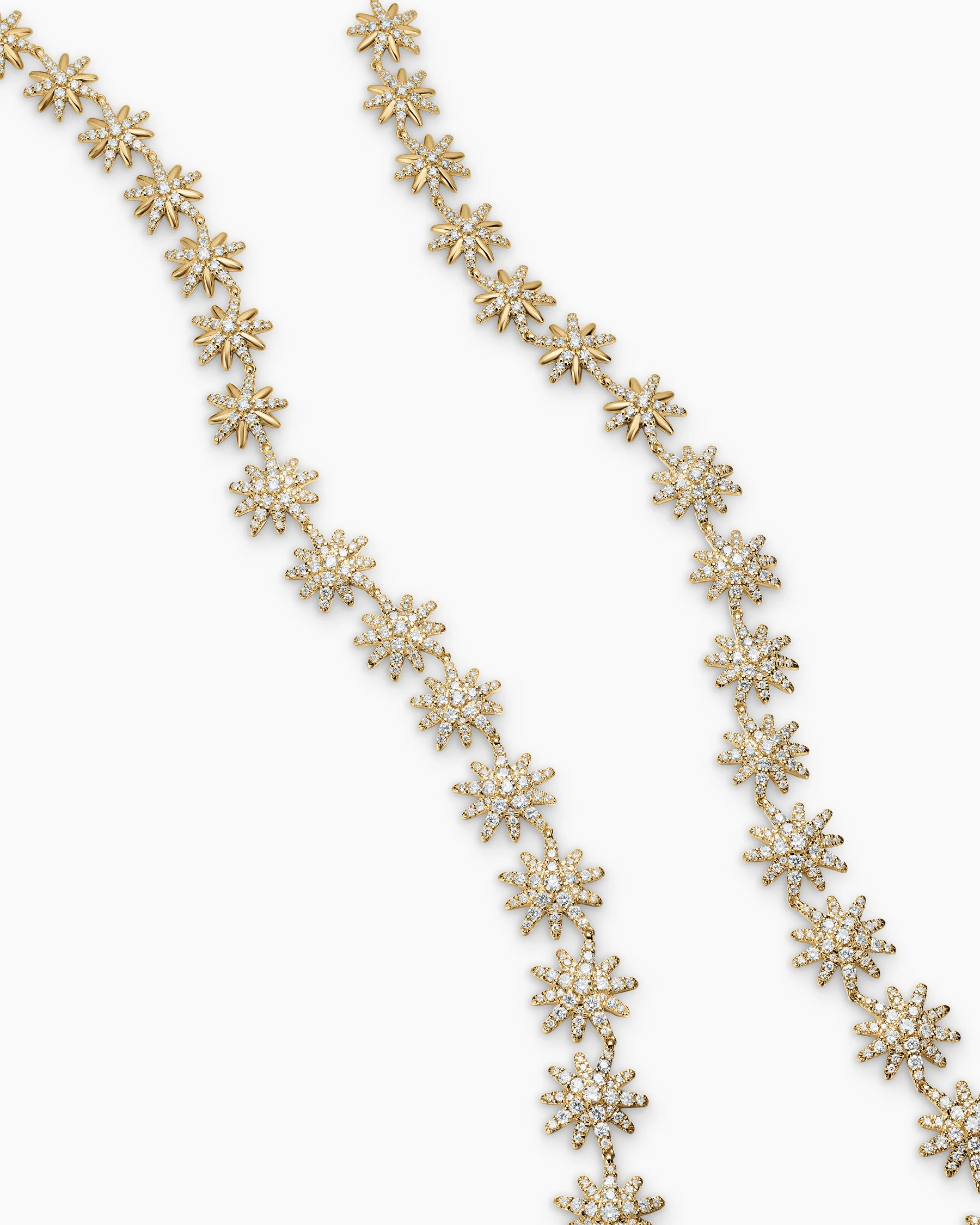 Starburst Tennis Necklace in 18K White Gold with Diamonds, 12.5mm 3 Starburst Tennis Necklace in 18K White Gold with Diamonds, 12.5mm