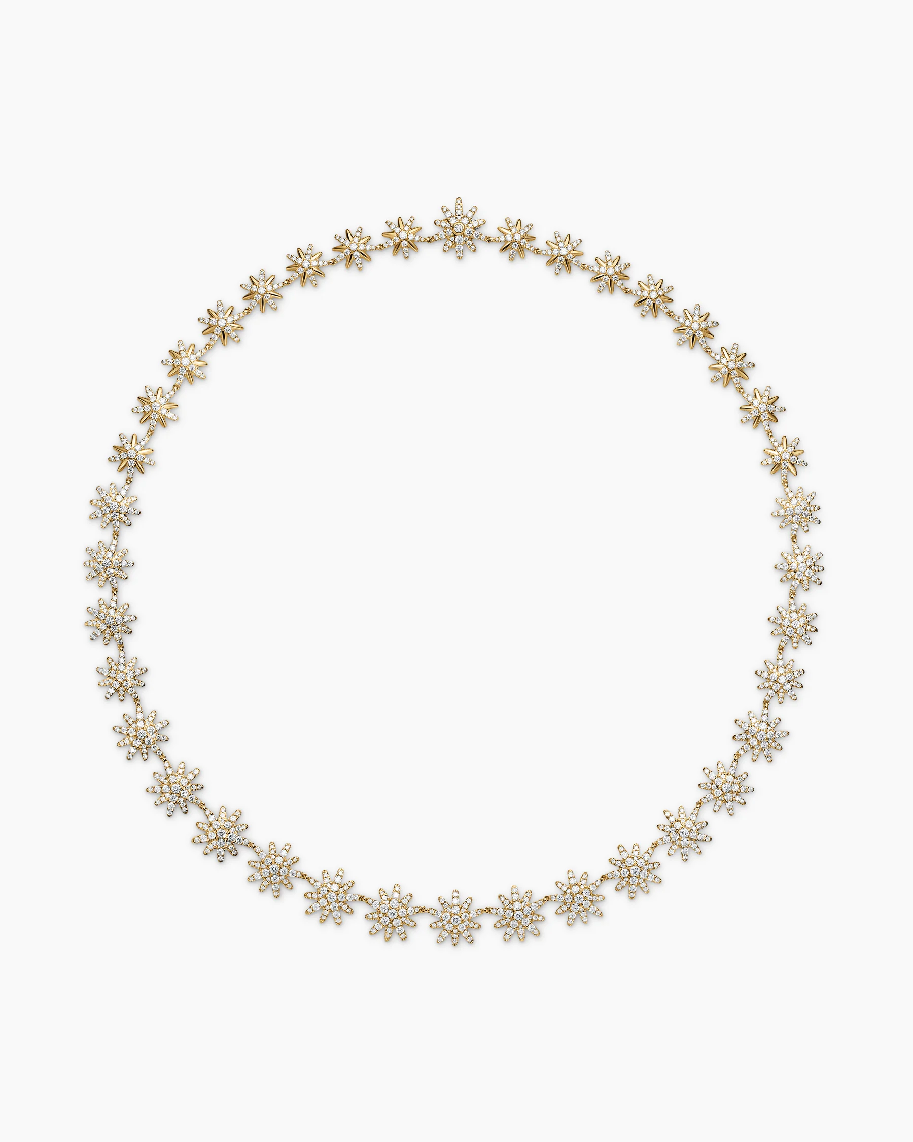 Starburst Tennis Necklace in 18K White Gold with Diamonds, 12.5mm 4 Starburst Tennis Necklace in 18K White Gold with Diamonds, 12.5mm