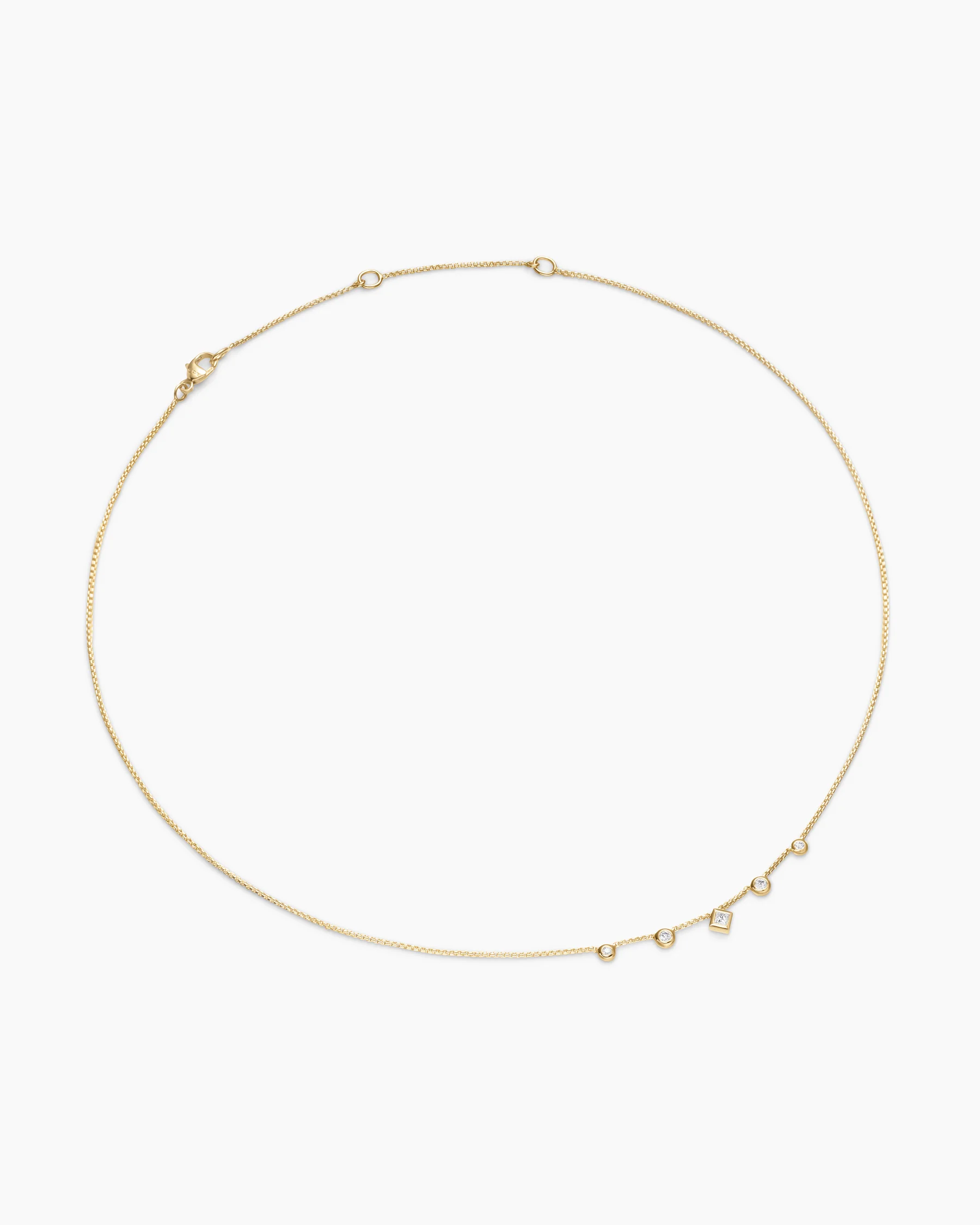 Petite Modern Renaissance® Station Chain Necklace in 18K Yellow Gold with Diamonds, 3.4mm 3 Petite Modern Renaissance® Station Chain Necklace in 18K Yellow Gold with Diamonds, 3.4mm