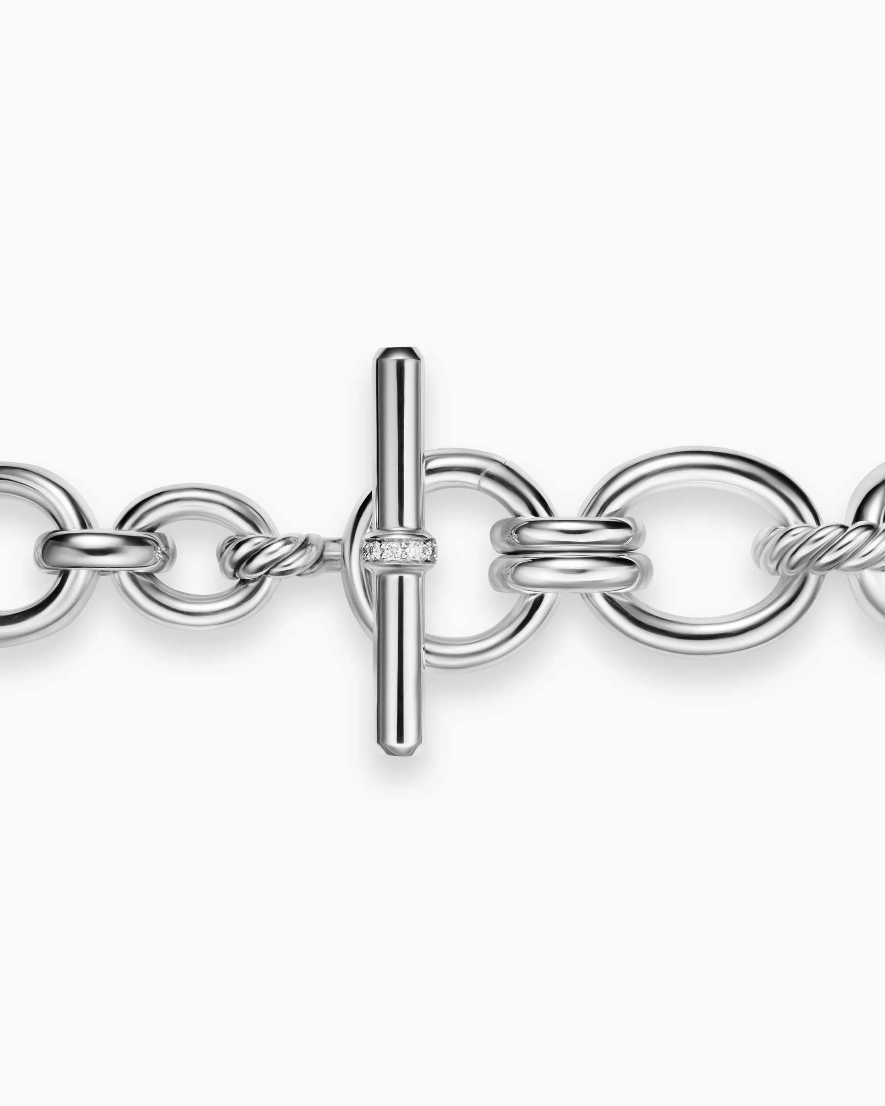 DY Mercer® Chain Necklace in Sterling Silver with 18K Yellow Gold and Diamonds, 8mm 5 DY Mercer® Chain Necklace in Sterling Silver with 18K Yellow Gold and Diamonds, 8mm