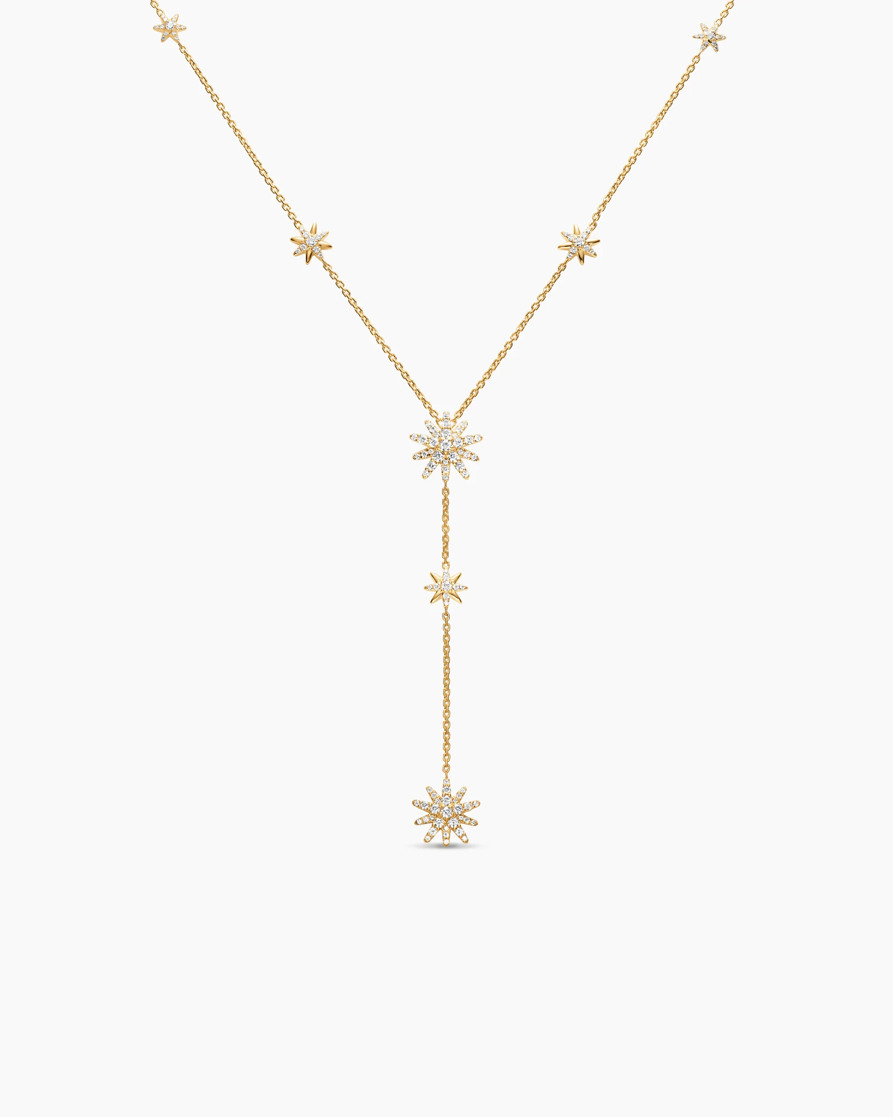 Starburst Y Necklace in 18K Yellow Gold with Diamonds, 76.7mm 1 Starburst Y Necklace in 18K Yellow Gold with Diamonds, 76.7mm