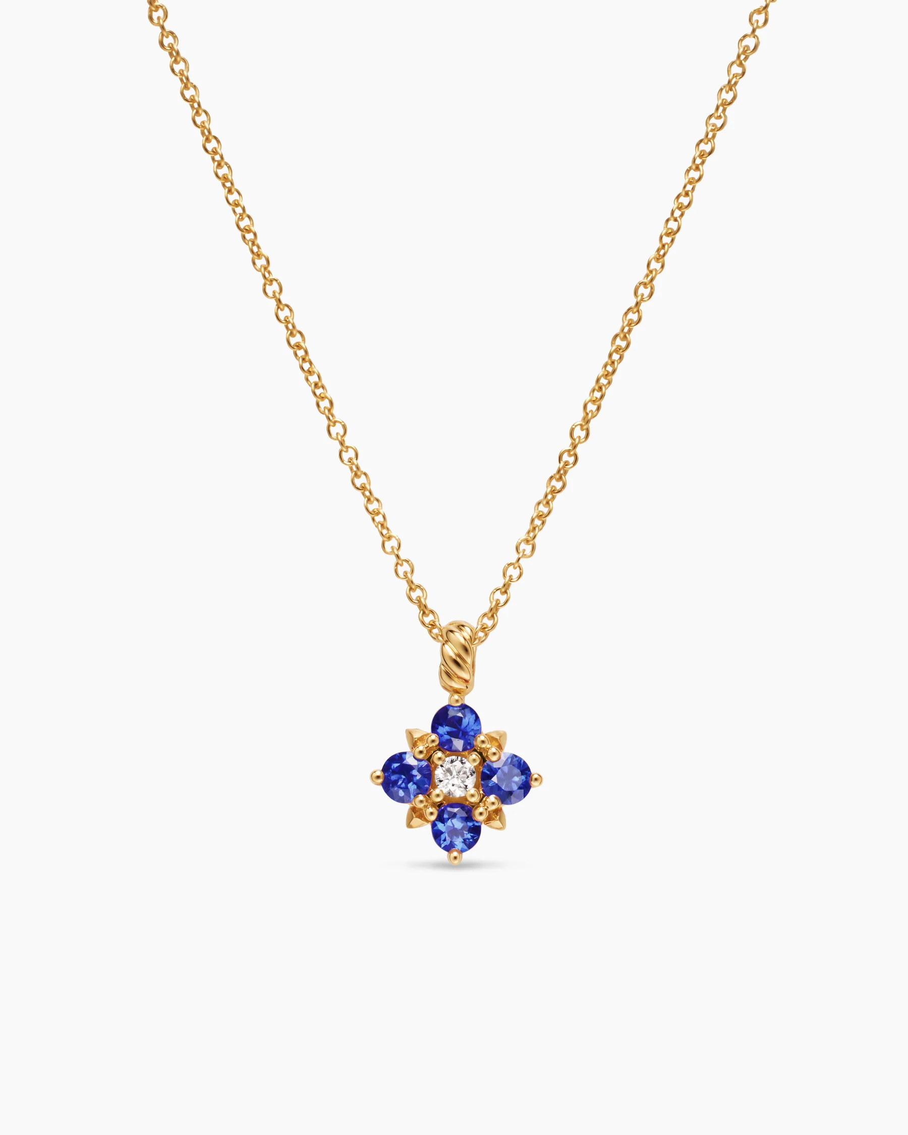 Petite Modern Renaissance® Pendant Necklace in 18K Yellow Gold with Emeralds and Diamond, 9.2mm 11 Petite Modern Renaissance® Pendant Necklace in 18K Yellow Gold with Emeralds and Diamond, 9.2mm