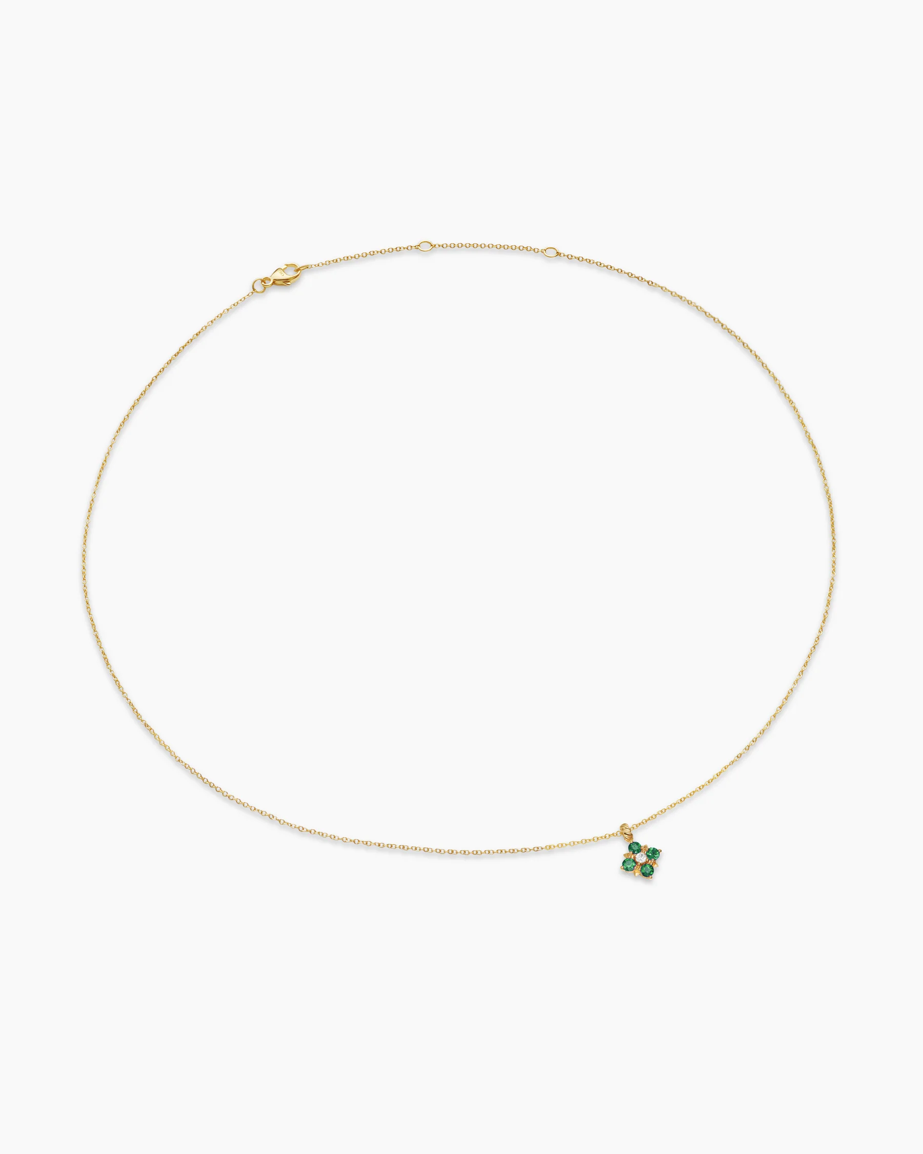 Petite Modern Renaissance® Pendant Necklace in 18K Yellow Gold with Emeralds and Diamond, 9.2mm 3 Petite Modern Renaissance® Pendant Necklace in 18K Yellow Gold with Emeralds and Diamond, 9.2mm