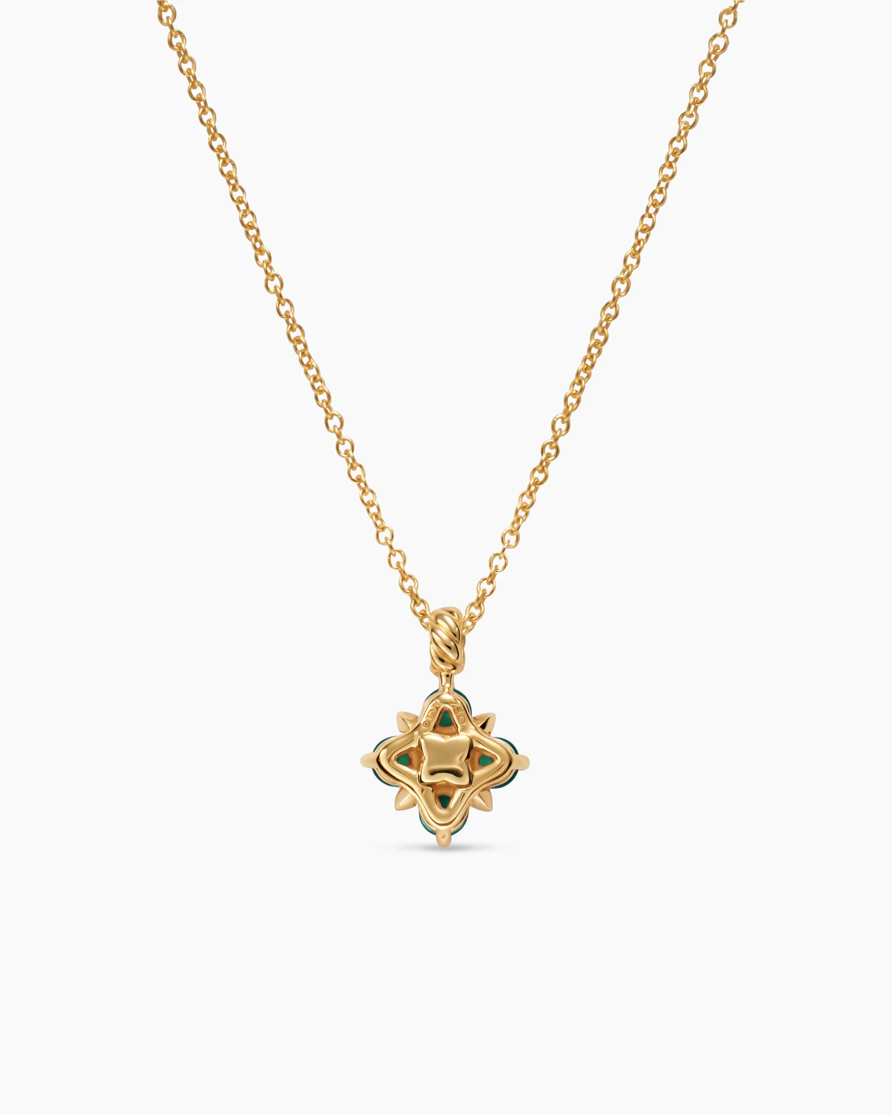 Petite Modern Renaissance® Pendant Necklace in 18K Yellow Gold with Emeralds and Diamond, 9.2mm 4 Petite Modern Renaissance® Pendant Necklace in 18K Yellow Gold with Emeralds and Diamond, 9.2mm