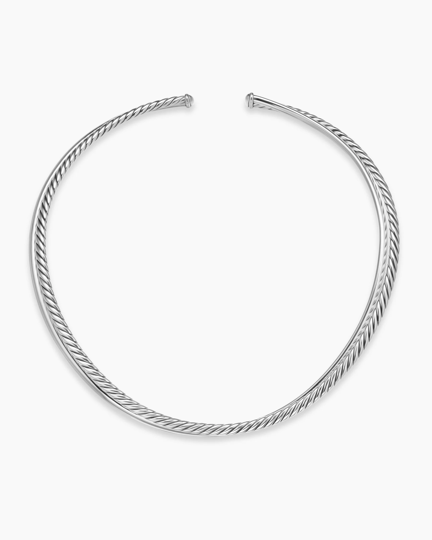 Bold Crossover Collar Necklace in Sterling Silver, 10mm